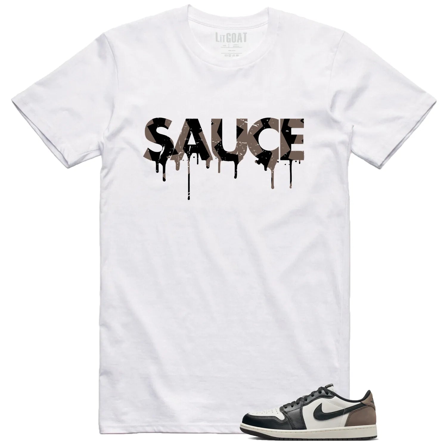 Sauce Tee to Match Your Jordan 1 Retro Low OG Mocha CZ0790-102 T-Shirt, Sneaker Match Tee