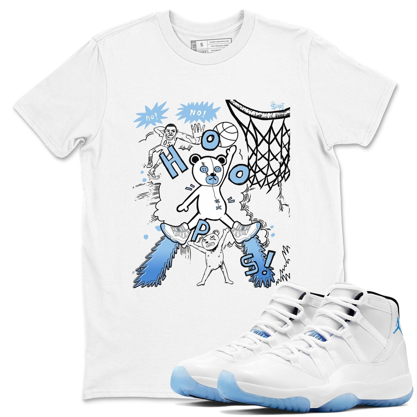 Stop The Bear Graphic T-Shirt to wear with jordans 11s Retro Legend Blue, CT8012-104 T-Shirt, Sneaker Match Tee
