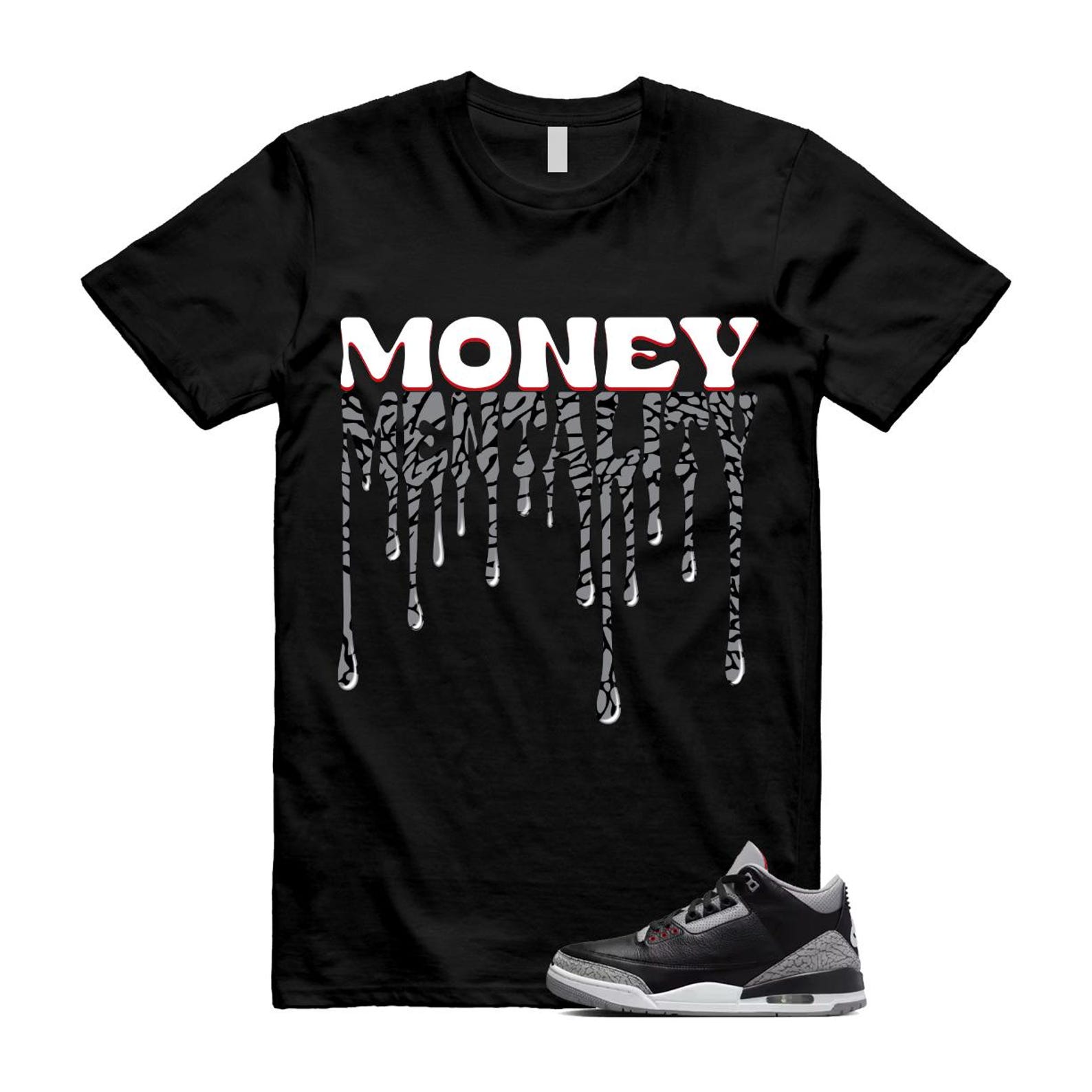 3 Black Cement Grey Fire Red Sail 2024 T Shirt Match MENTALITY ,DN3707-010 T-Shirt, Sneaker Match Tee
