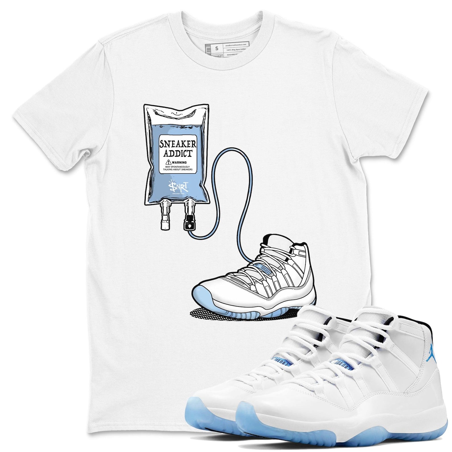 Sneaker Therapy Casual Unisex Cotton Sneaker T-Shirt To Match Jordan 11s Columbia, CT8012-104 T-Shirt, Sneaker Match Tee