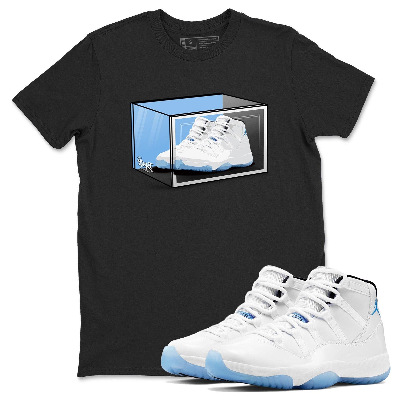 Shoe Box Graphic T-Shirt to wear with jordans 11s Retro Legend Blue, CT8012-104 T-Shirt, Sneaker Match Tee