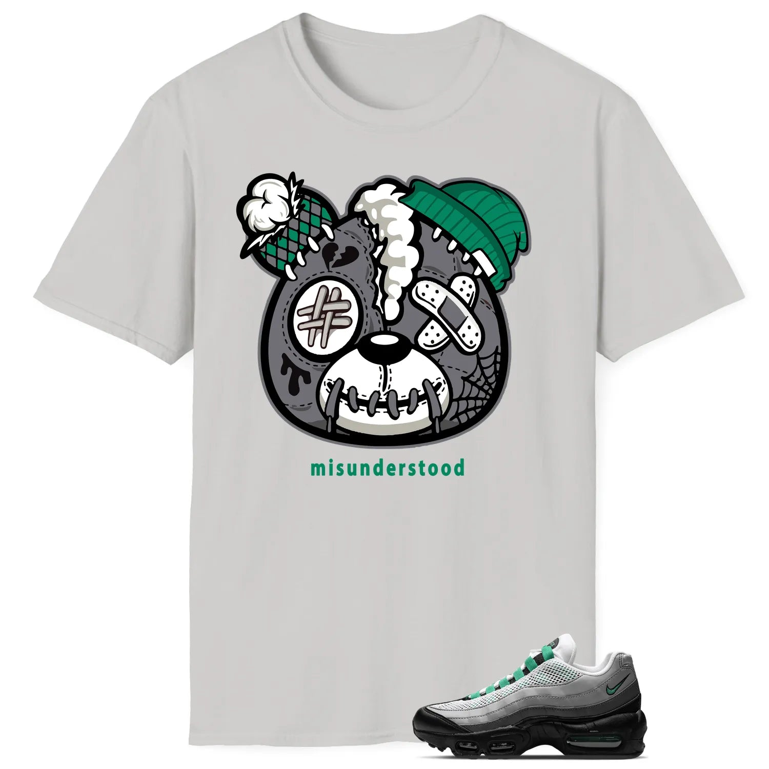 Air Max 95 Next Nature Stadium Green Sneaker Matching Tee – Teddy Bear DH8015-002 T-Shirt, Sneaker Match Tee