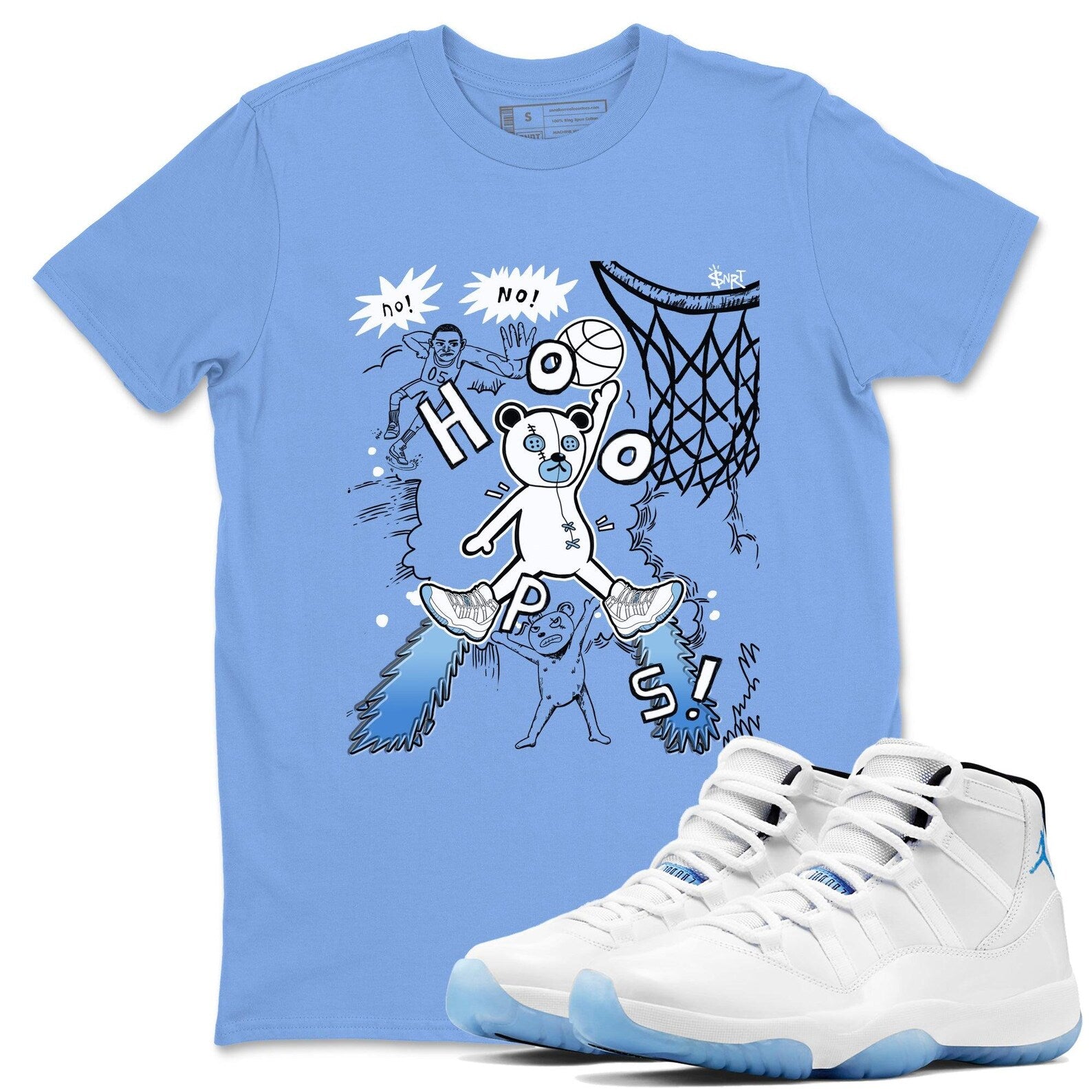Stop The Bear Graphic T-Shirt to wear with jordans 11s Retro Legend Blue, CT8012-104 T-Shirt, Sneaker Match Tee