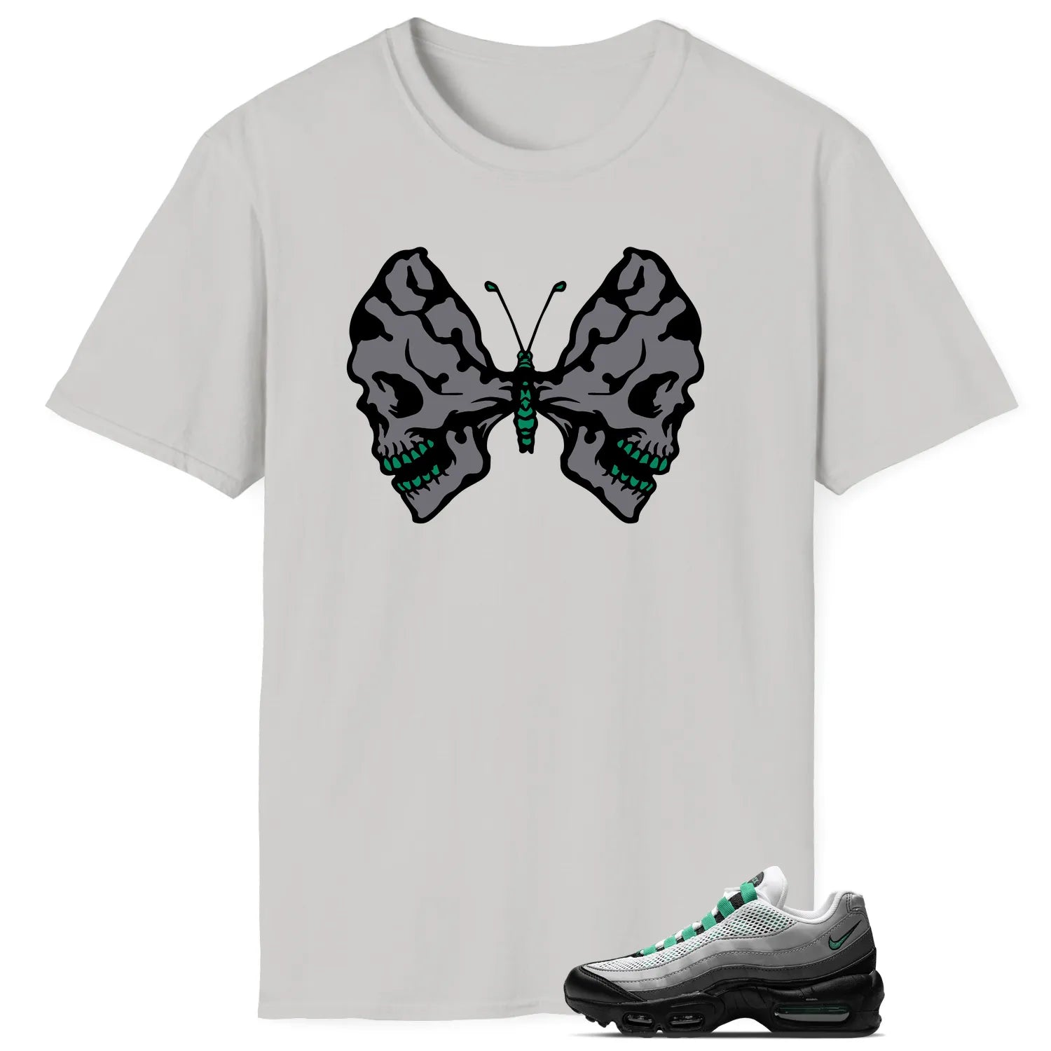Butterfly Skulls Shirt for Air Max 95 Next Nature Stadium Green Fans DH8015-002 T-Shirt, Sneaker Match Tee