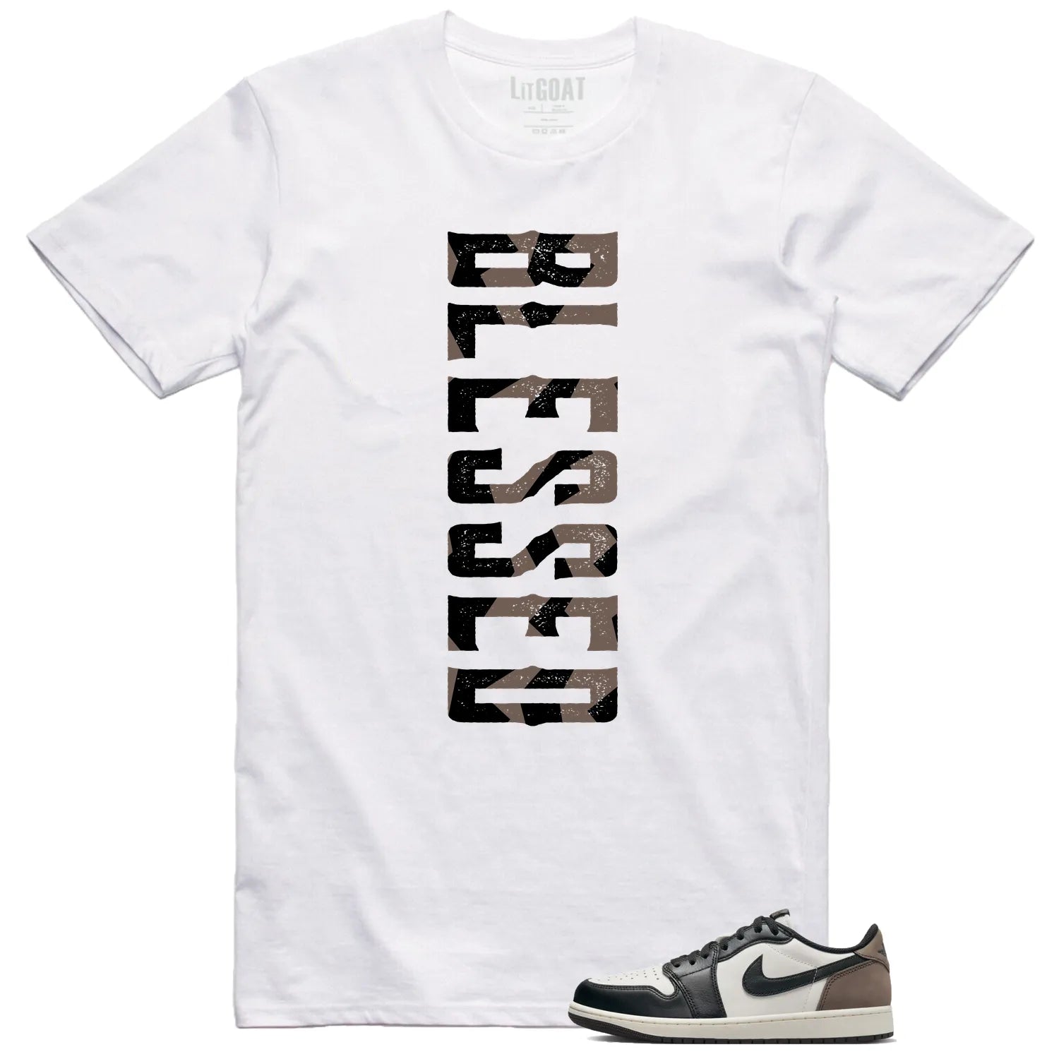 Blessed Tee | Jordan 1 Retro Low OG Mocha Match CZ0790-102 T-Shirt, Sneaker Match Tee