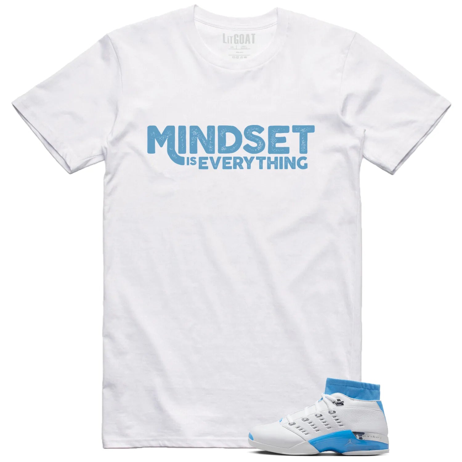 Jordan 17 Retro Low SP University Blue (2024) Matching T-shirt Mindset FJ0395-101 T-Shirt, Sneaker Match Tee