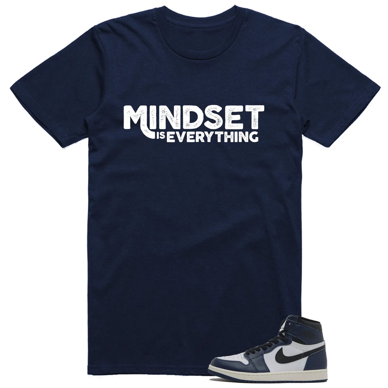 Air Jordan 1 High OG Midnight Navy Matching T-shirt Mindset DZ5485-401 T-Shirt, Sneaker Match Tee