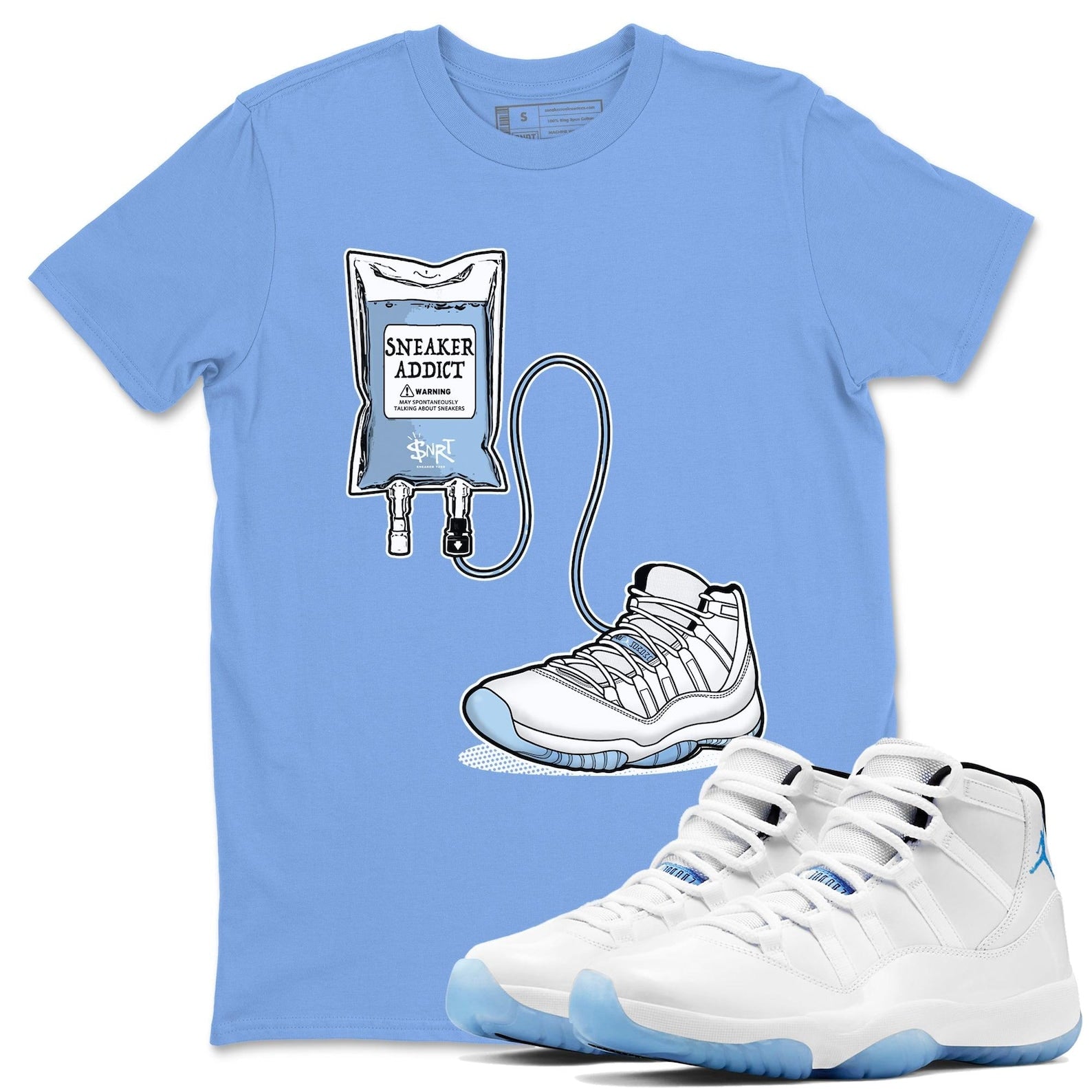 Sneaker Therapy Casual Unisex Cotton Sneaker T-Shirt To Match Jordan 11s Columbia, CT8012-104 T-Shirt, Sneaker Match Tee