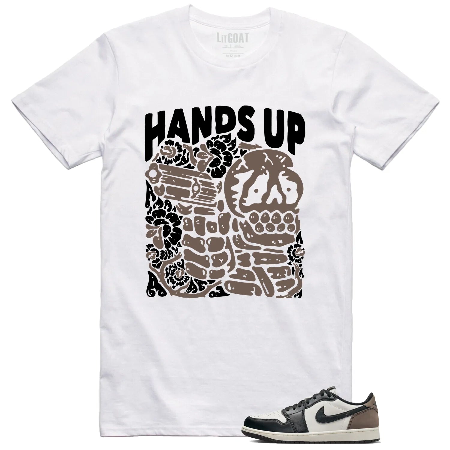 Hands Up – Jordan 1 Retro Low OG Mocha Matching Shirt CZ0790-102 T-Shirt, Sneaker Match Tee