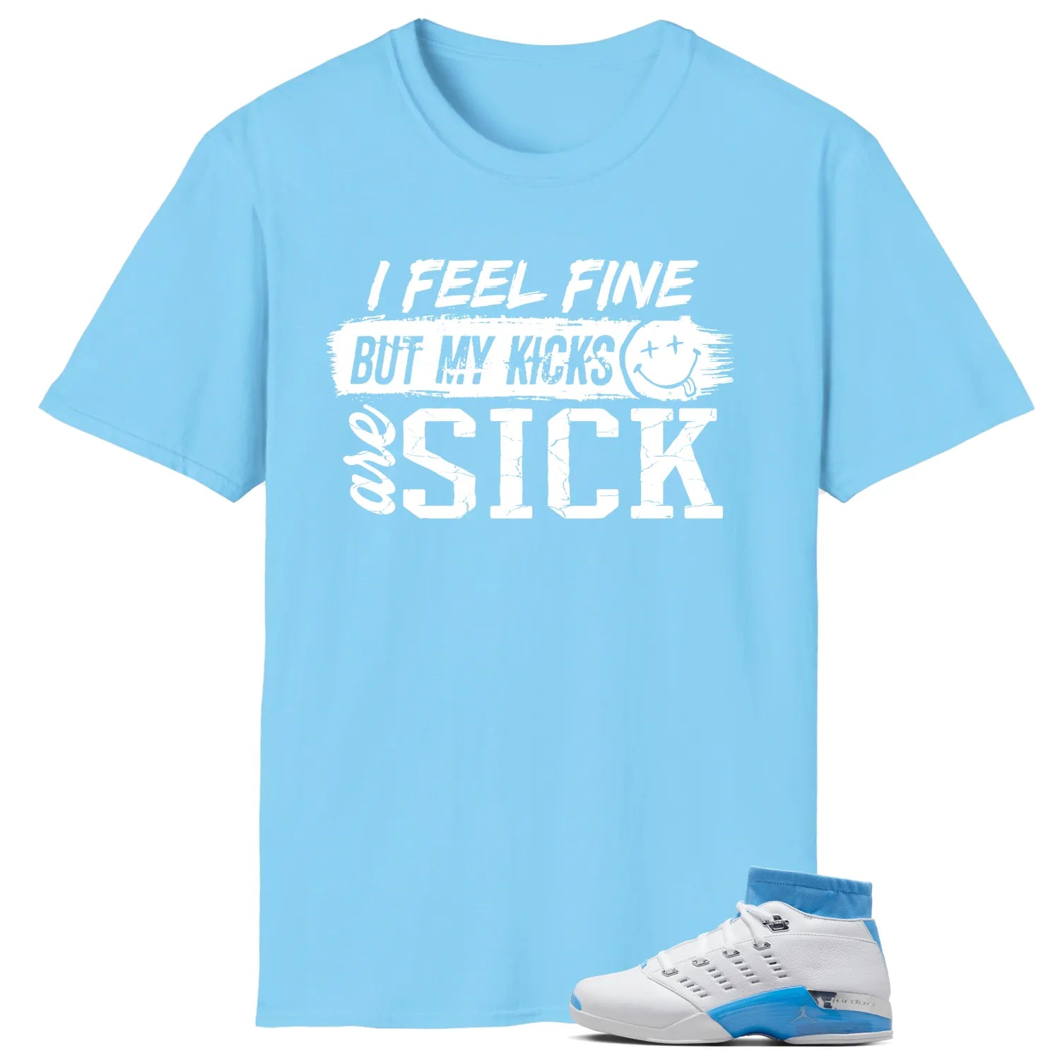 Air Jordan 17 Retro Low SP University Blue (2024) Matching T-shirt Sick Kicks FJ0395-101 T-Shirt, Sneaker Match Tee
