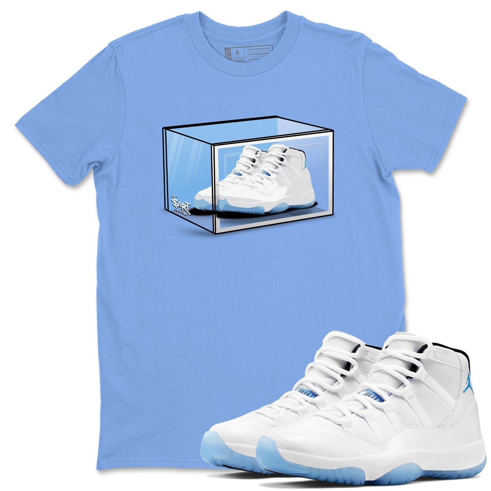 Shoe Box Graphic T-Shirt to wear with jordans 11s Retro Legend Blue, CT8012-104 T-Shirt, Sneaker Match Tee