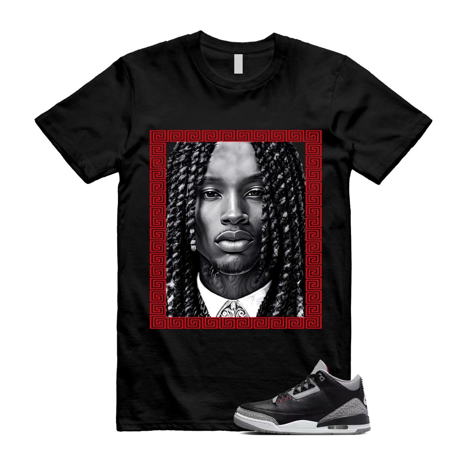 3 Black Cement Grey Fire Red Sail 2024 T Shirt Match VON ,DN3707-010 T-Shirt, Sneaker Match Tee