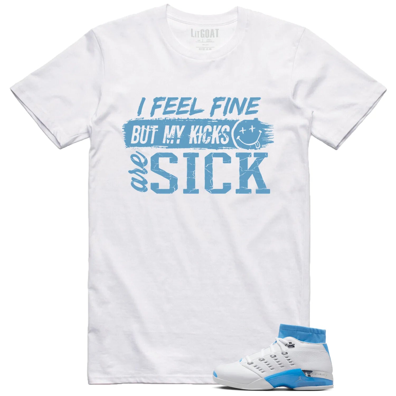 Jordan 17 Retro Low SP University Blue (2024) Matching T-shirt Sick Kicks FJ0395-101 T-Shirt, Sneaker Match Tee