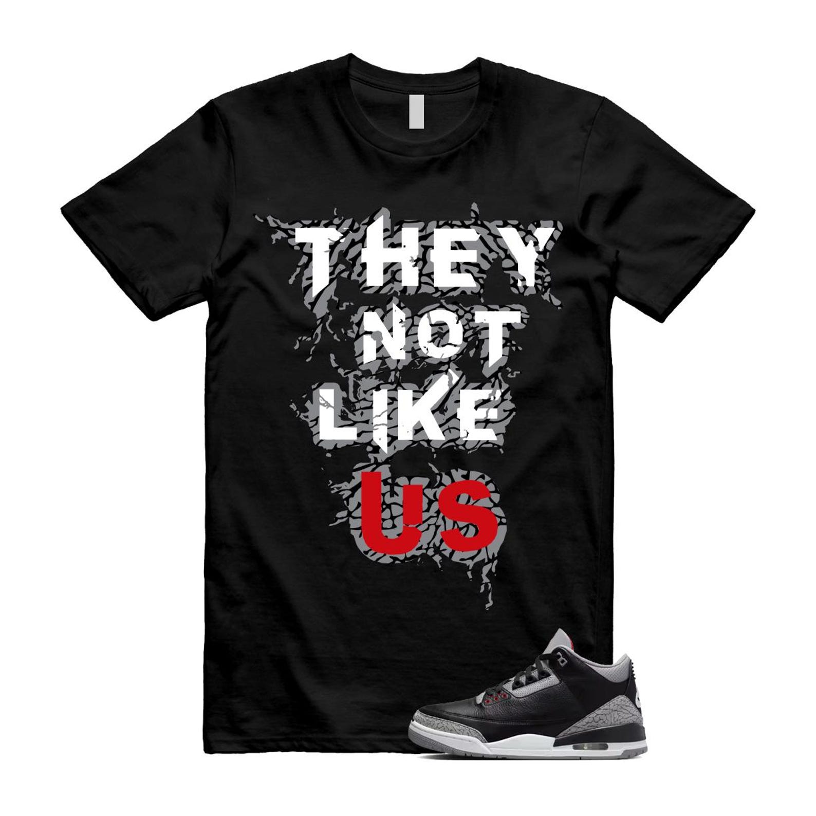3 Black Cement Grey Fire Red Sail 2024 T Shirt Match US ,DN3707-010 T-Shirt, Sneaker Match Tee