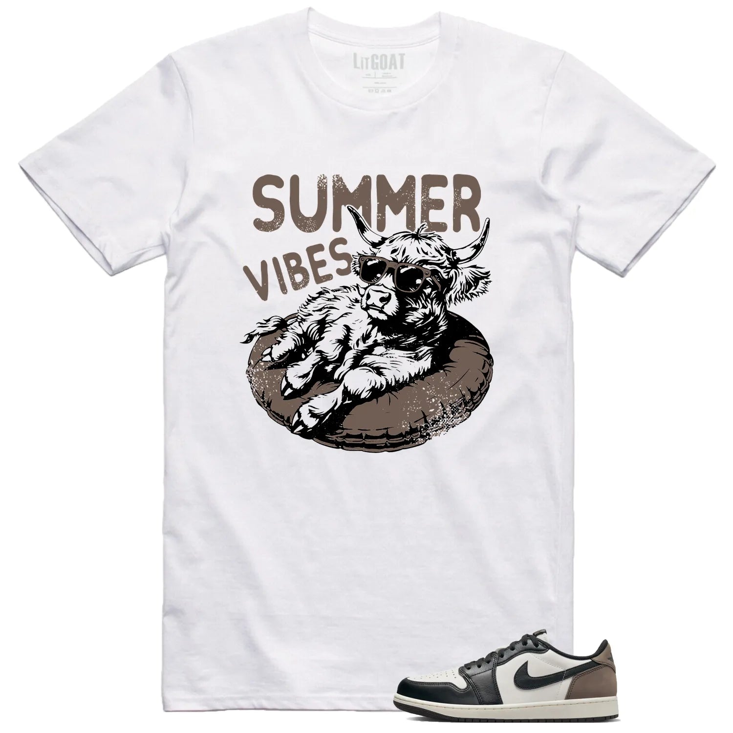 Summer Vibes Tee to Go with Jordan 1 Retro Low OG Mocha CZ0790-102 T-Shirt, Sneaker Match Tee