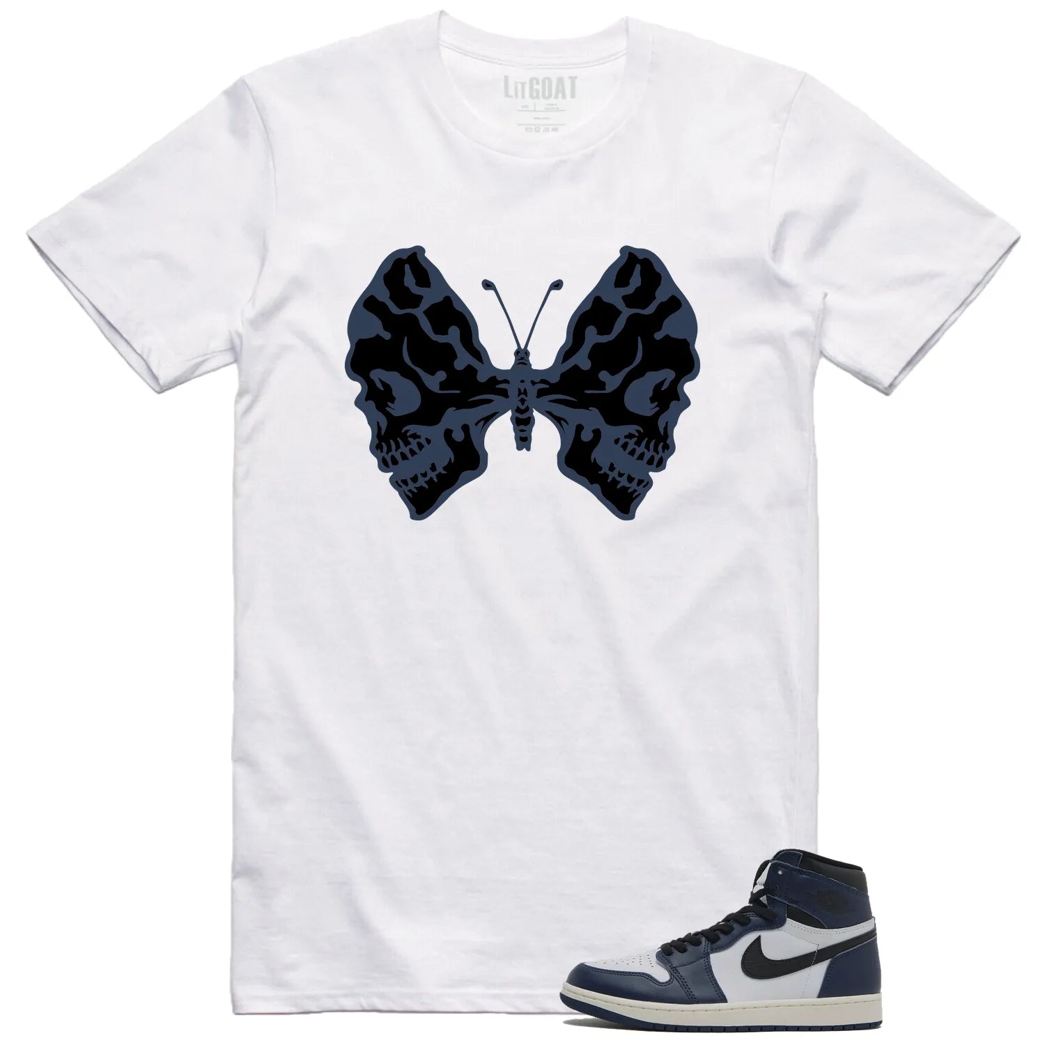 Jordan 1 High OG Midnight Navy Matching T-shirt Halloween Butterfly DZ5485-401 T-Shirt, Sneaker Match Tee