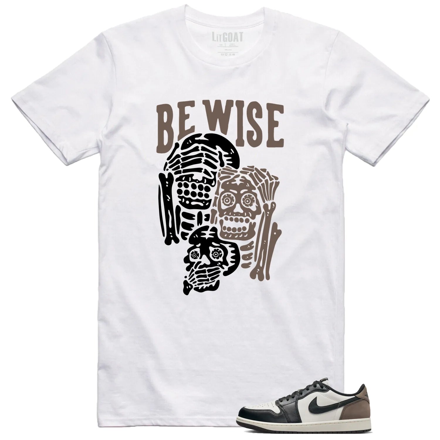Jordan 1 Retro Low OG Mocha ‘Be Wise’ Matching Shirt CZ0790-102 T-Shirt, Sneaker Match Tee