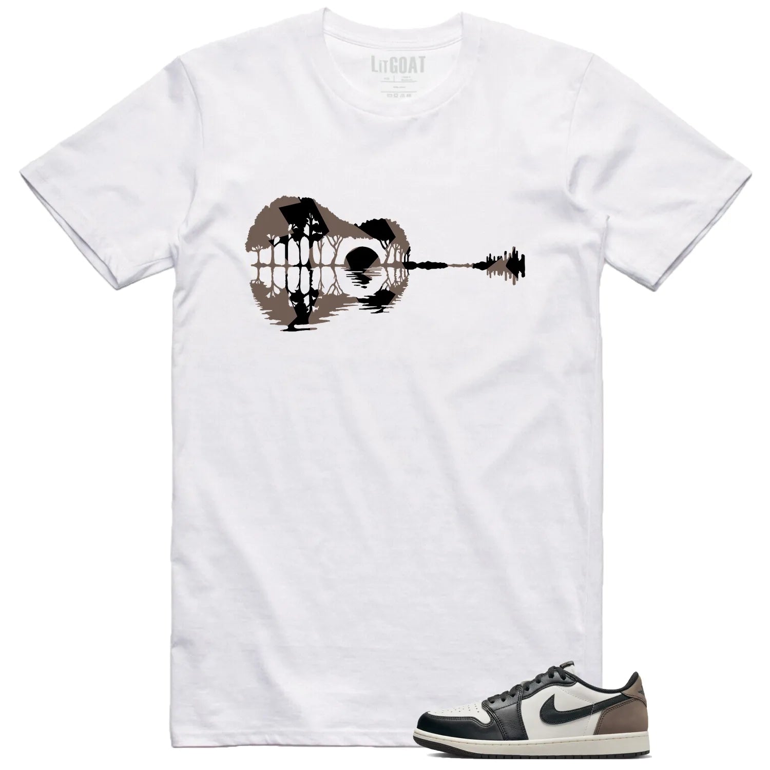 Guitar Shirt for Jordan 1 Retro Low OG Mocha Sneaker CZ0790-102 T-Shirt, Sneaker Match Tee