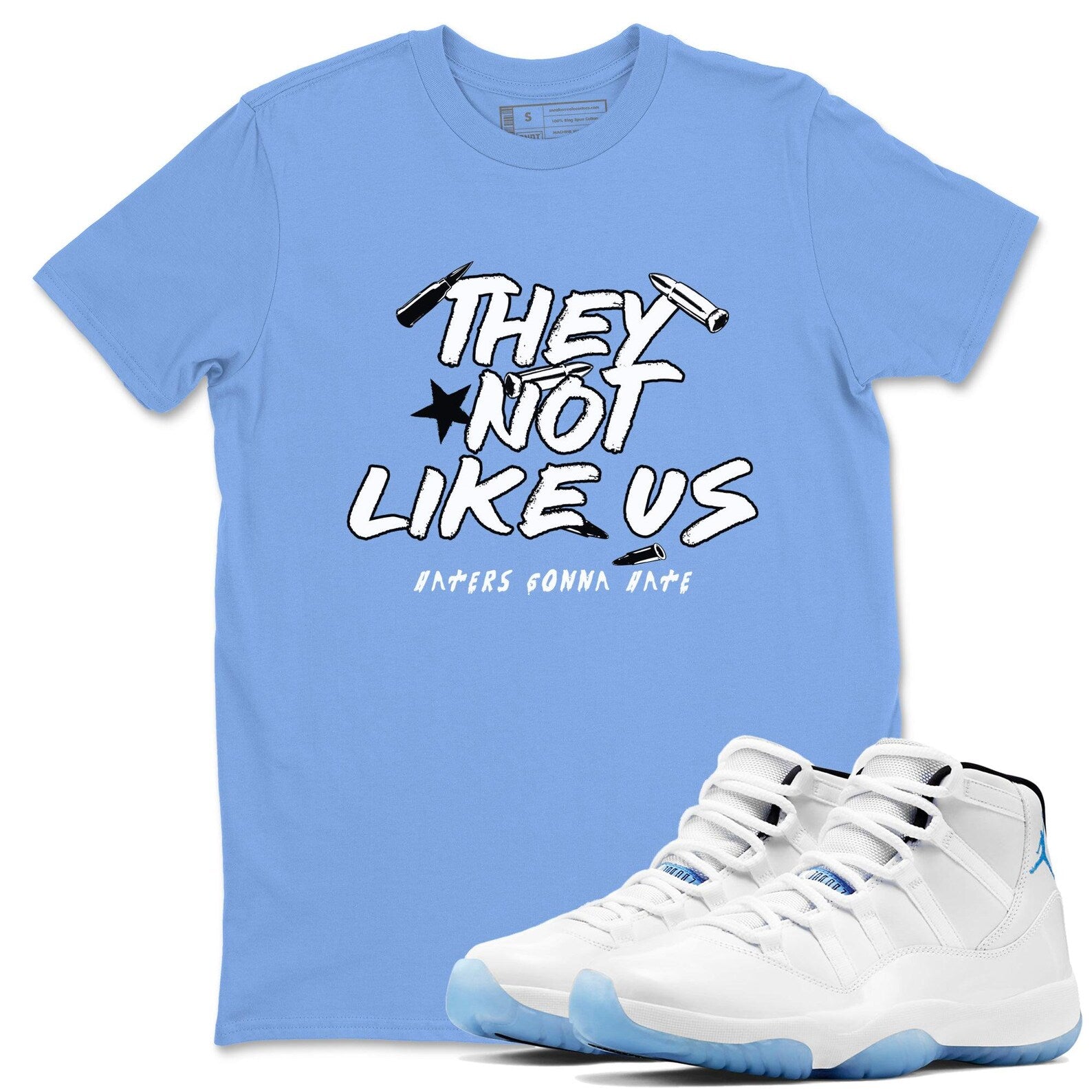 They Not Like Us Graphic T-Shirt to wear with jordans 11s Retro Legend Blue, CT8012-104 T-Shirt, Sneaker Match Tee