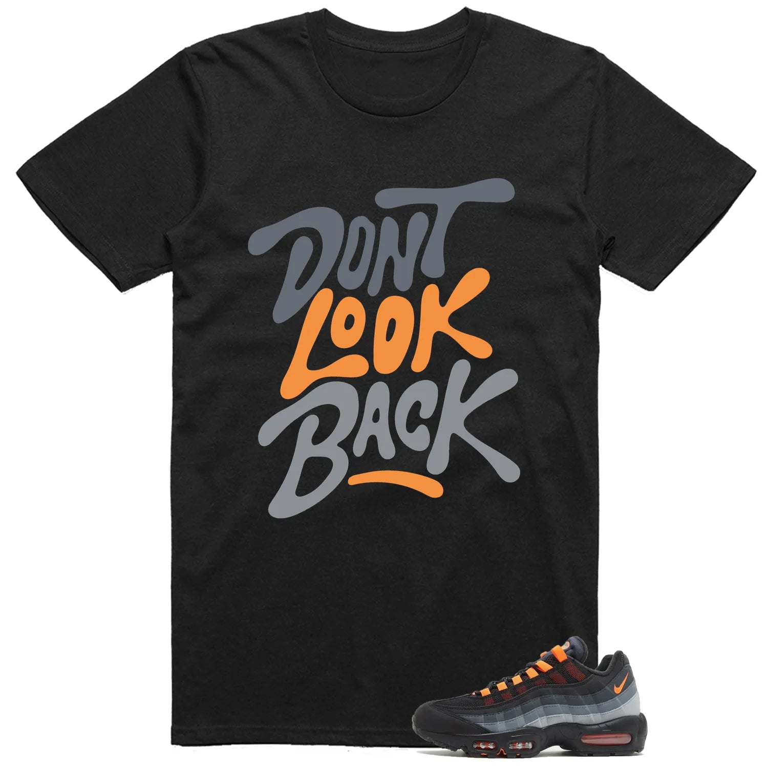 Air Max 95 Black Hyper Crimson Matching T-shirt Dont Look Back FV4710-002 T-Shirt, Sneaker Match Tee