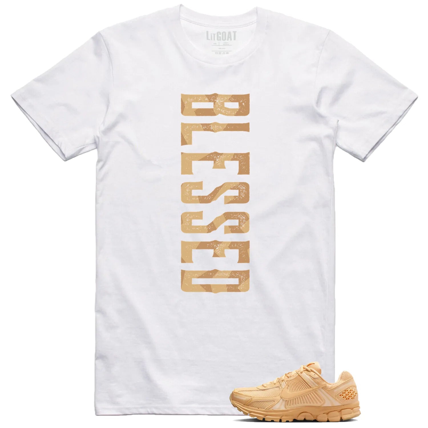 Air Zoom Vomero 5 Celestial Gold Matching T-shirt Blessed HF5493-200 T-Shirt, Sneaker Match Tee