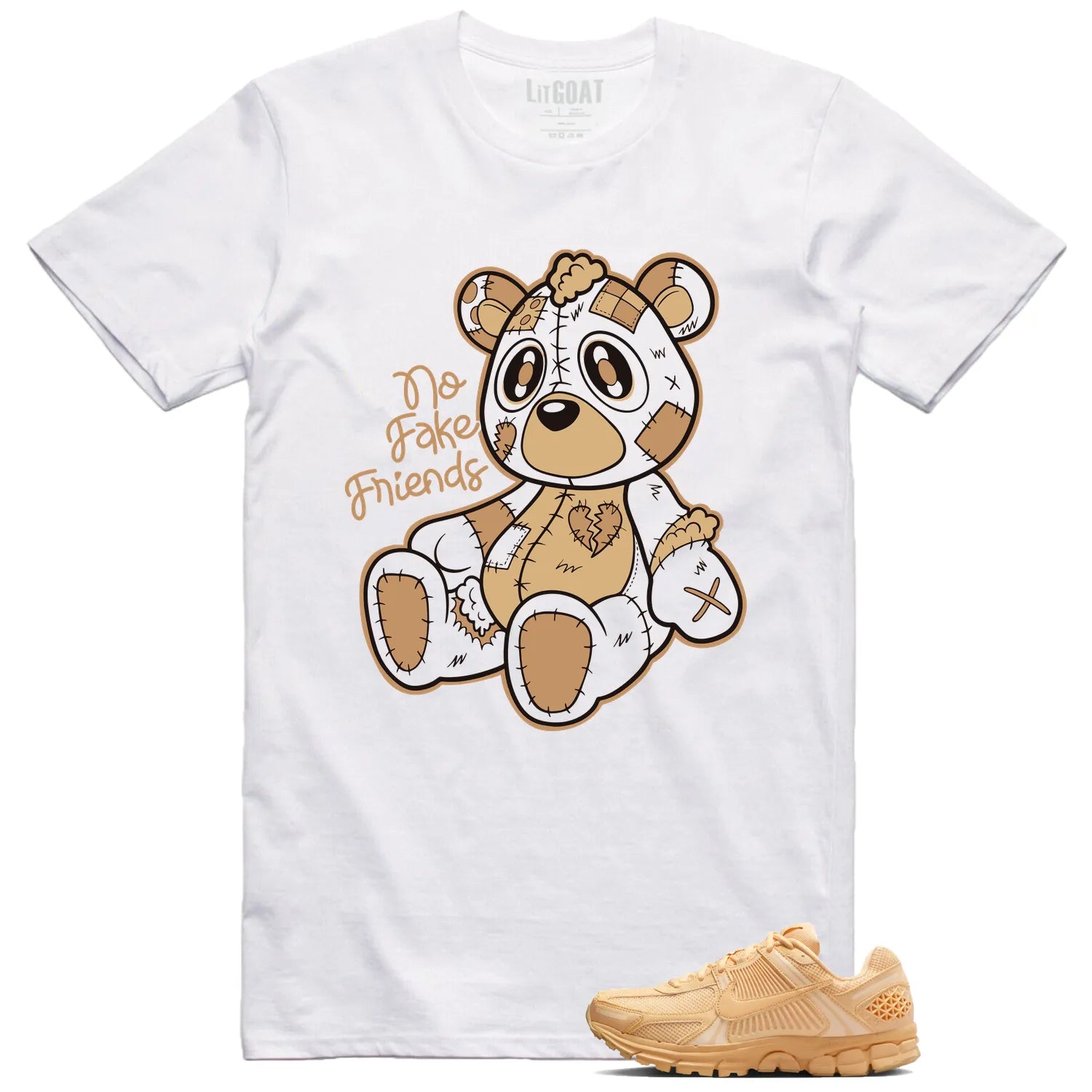 Air Zoom Vomero 5 Celestial Gold Matching T-shirt Fake Friends HF5493-200 T-Shirt, Sneaker Match Tee