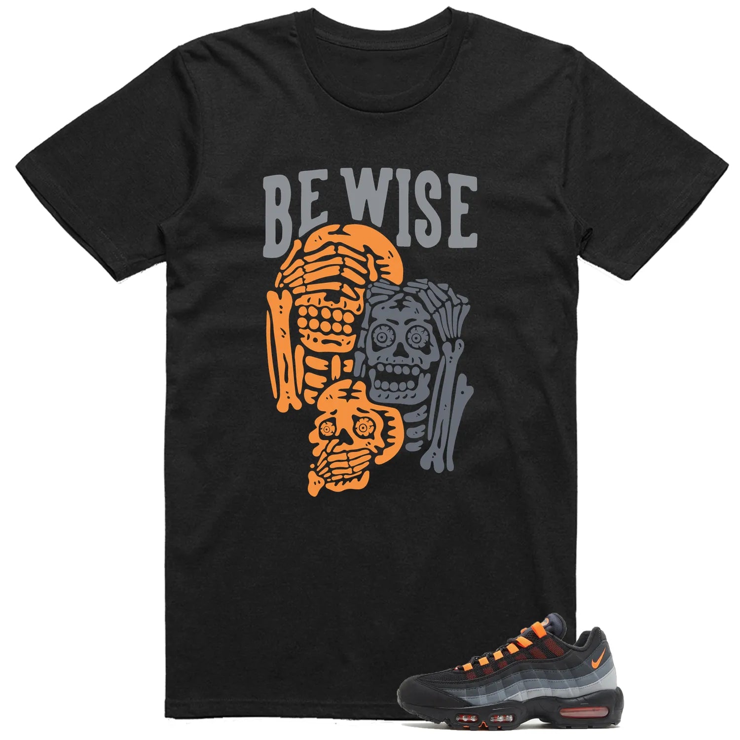 Air Max 95 Black Hyper Crimson Matching T-shirt Be Wise FV4710-002 T-Shirt, Sneaker Match Tee