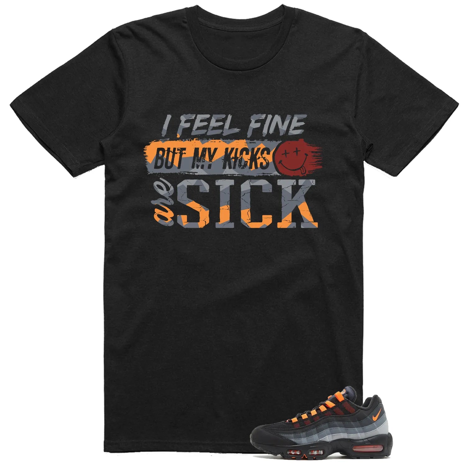 Air Max 95 Black Hyper Crimson Matching T-shirt Sick Kicks FV4710-002 T-Shirt, Sneaker Match Tee