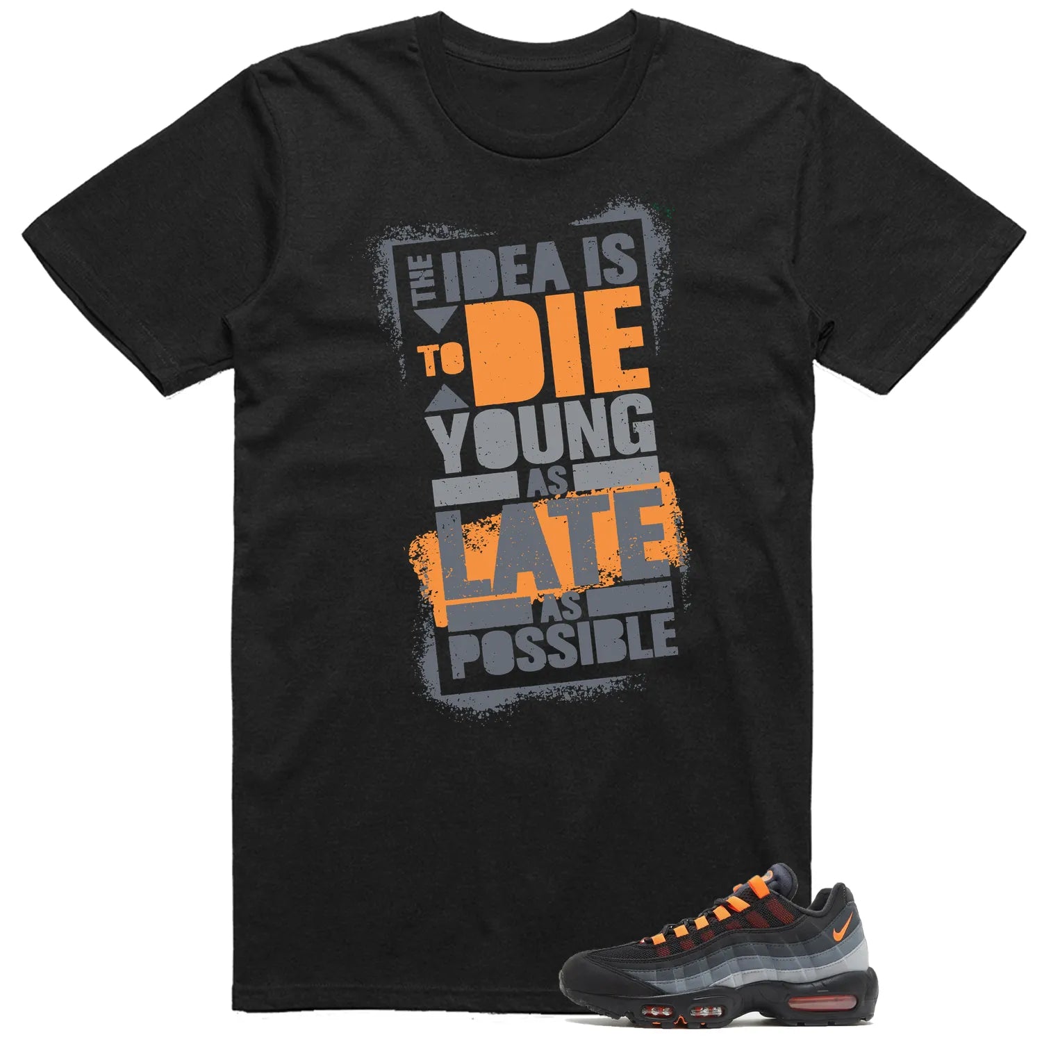 Air Max 95 Black Hyper Crimson Matching T-shirt Die Young FV4710-002 T-Shirt, Sneaker Match Tee