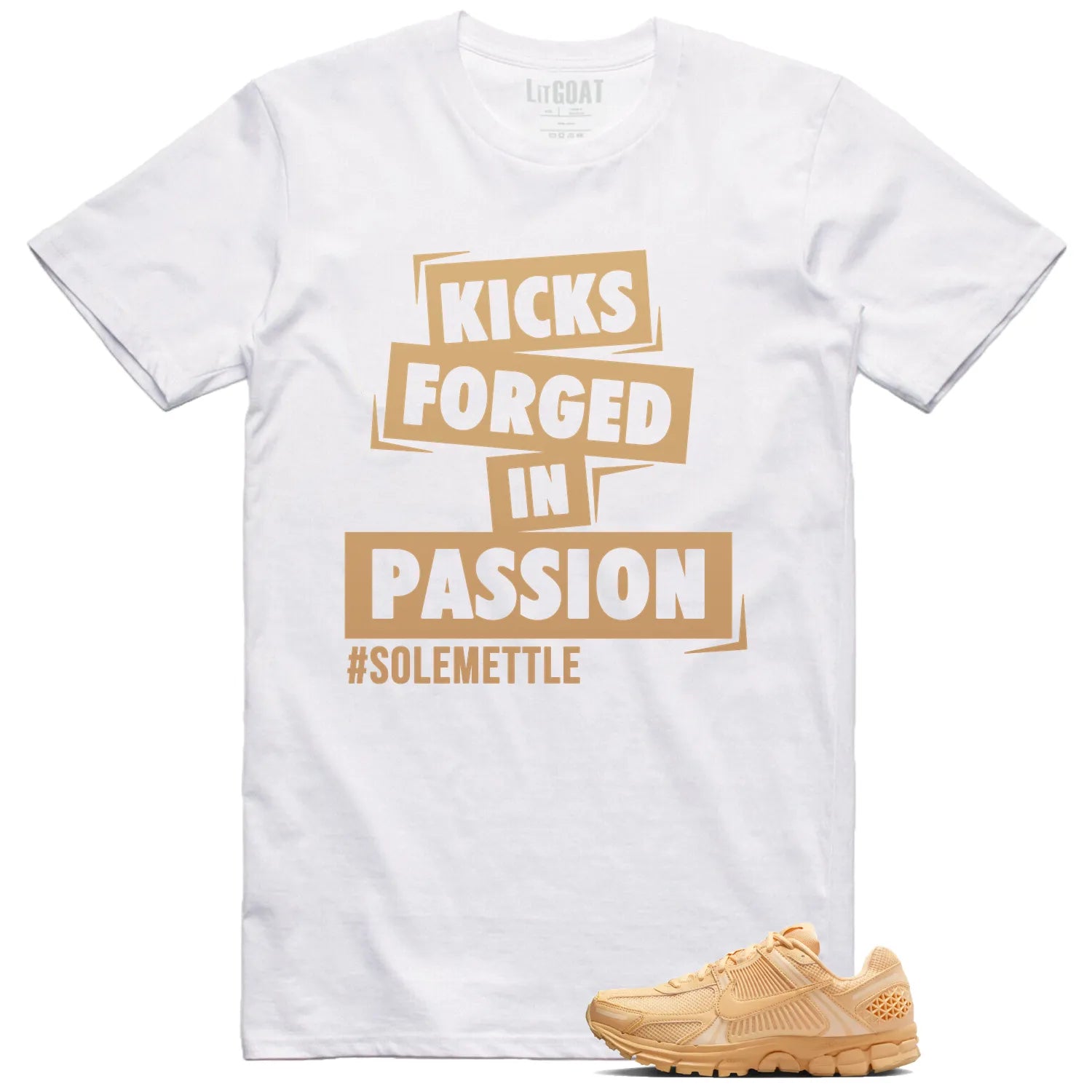 Air Zoom Vomero 5 Celestial Gold Matching T-shirt Kicks Passion HF5493-200 T-Shirt, Sneaker Match Tee