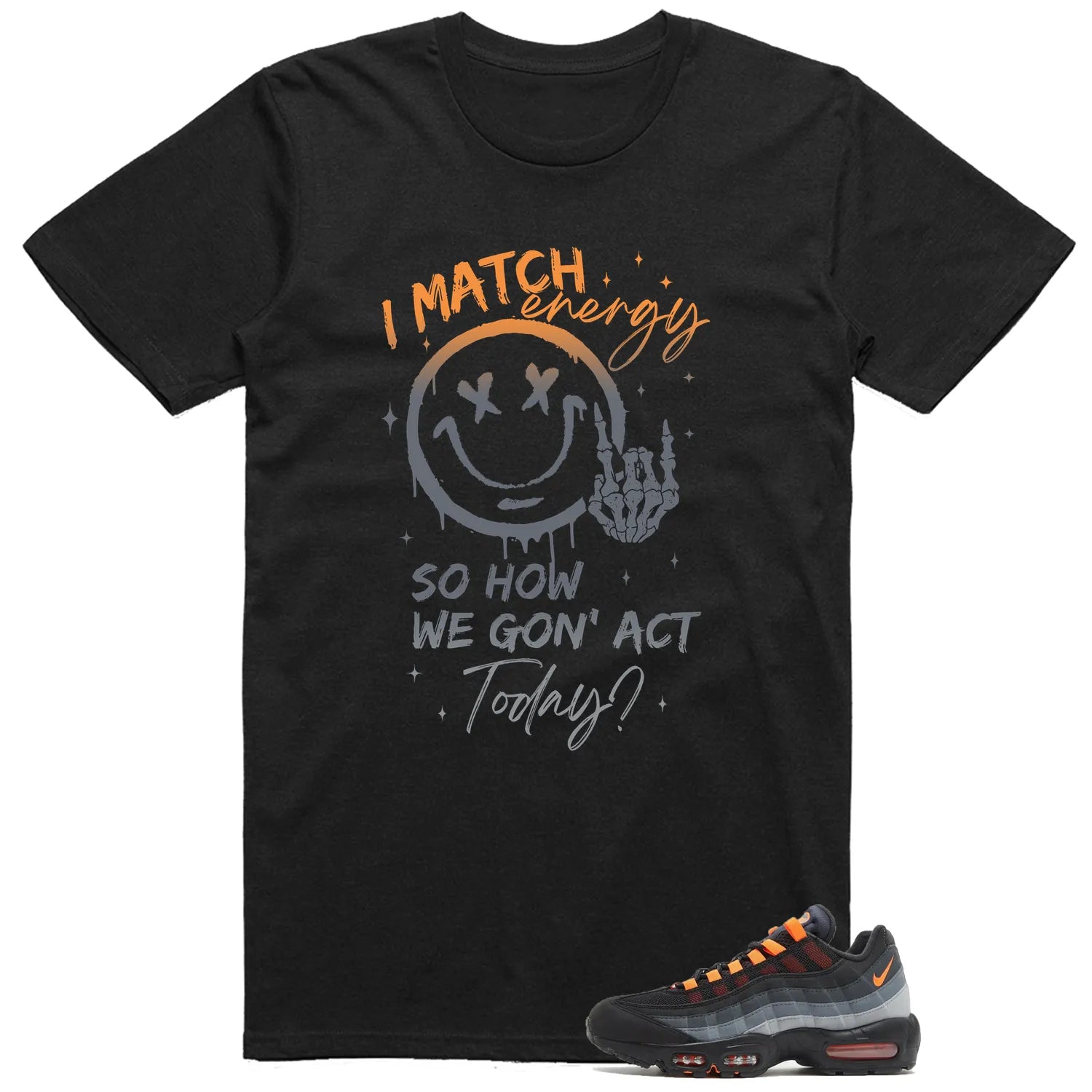 Air Max 95 Black Hyper Crimson Matching T-shirt Match Energy FV4710-002 T-Shirt, Sneaker Match Tee