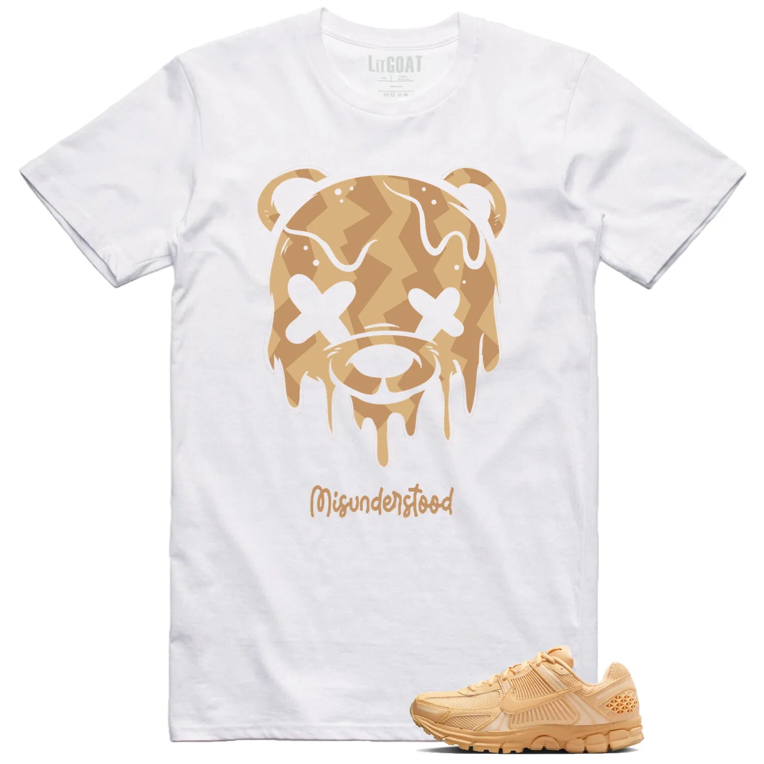 Air Zoom Vomero 5 Celestial Gold Matching T-shirt Drippy Bear HF5493-200 T-Shirt, Sneaker Match Tee