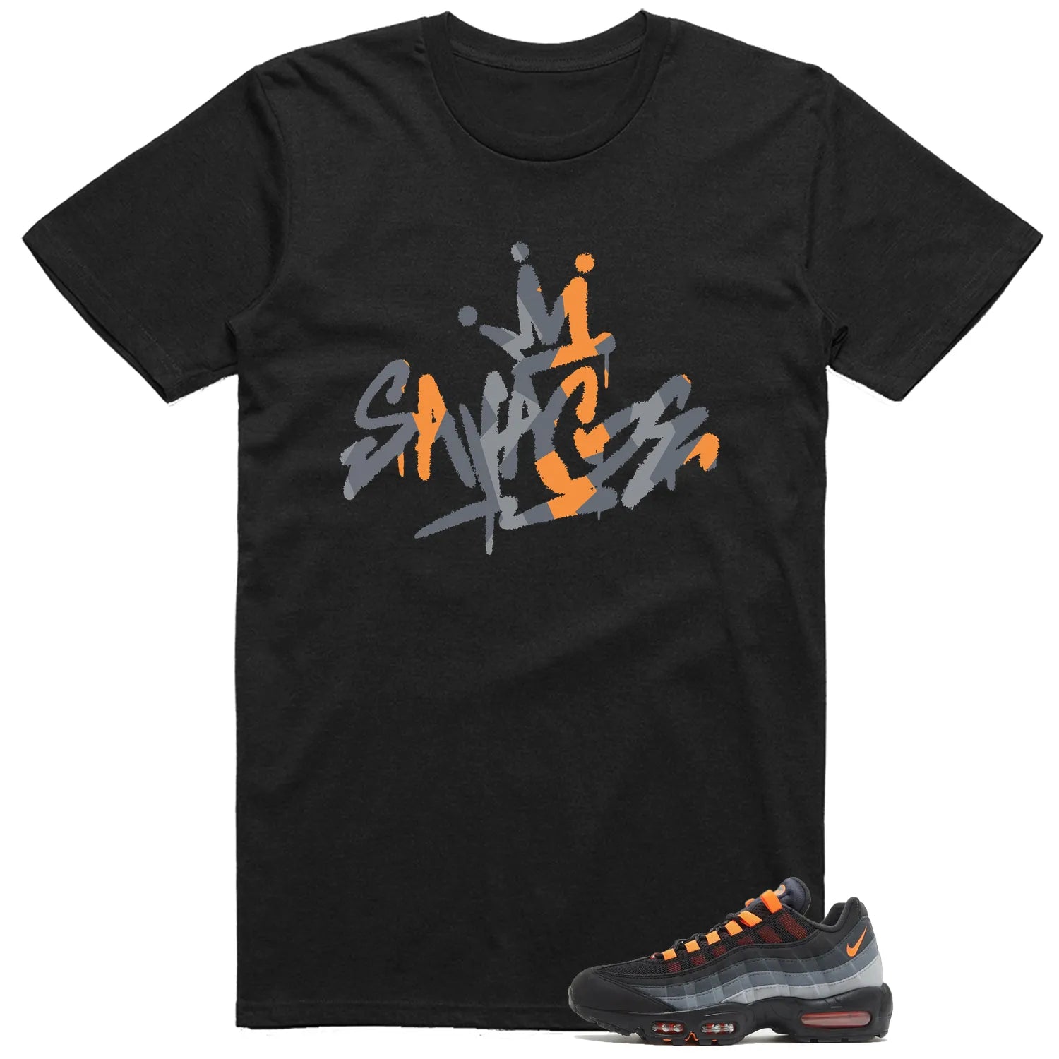 Air Max 95 Black Hyper Crimson Matching T-shirt Savage FV4710-002 T-Shirt, Sneaker Match Tee