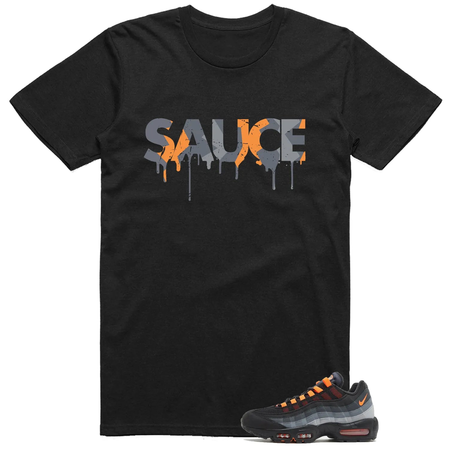 Air Max 95 Black Hyper Crimson Matching T-shirt Sauce FV4710-002 T-Shirt, Sneaker Match Tee