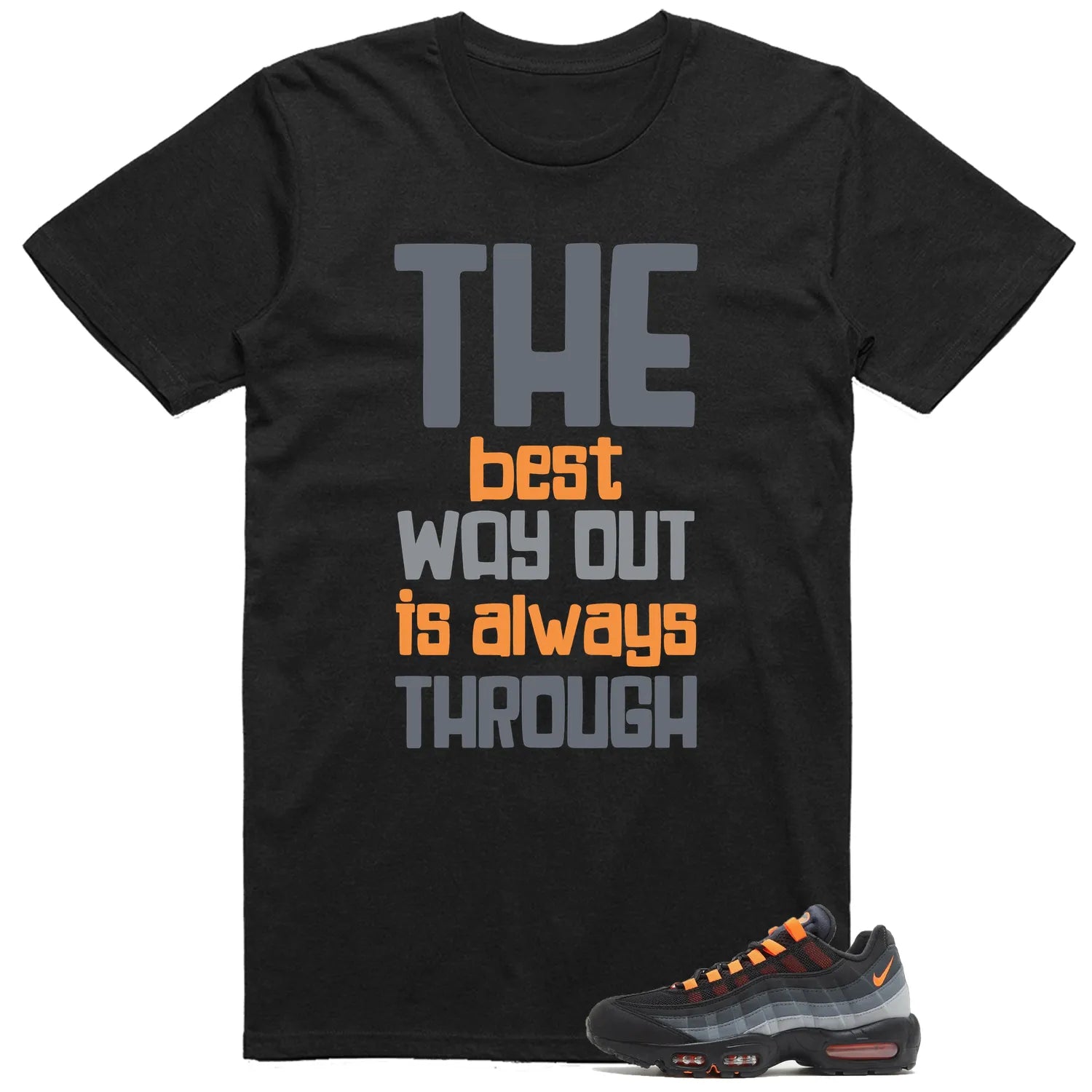 Air Max 95 Black Hyper Crimson Matching T-shirt Best Way FV4710-002 T-Shirt, Sneaker Match Tee