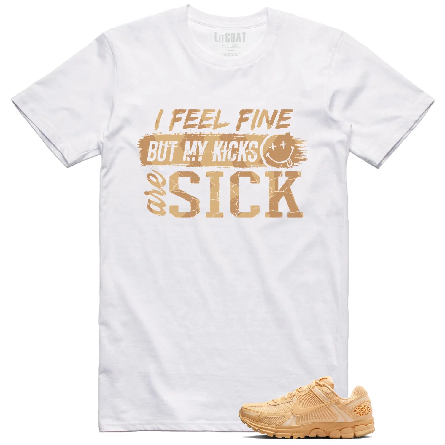 Air Zoom Vomero 5 Celestial Gold Matching T-shirt Sick Kicks HF5493-200 T-Shirt, Sneaker Match Tee