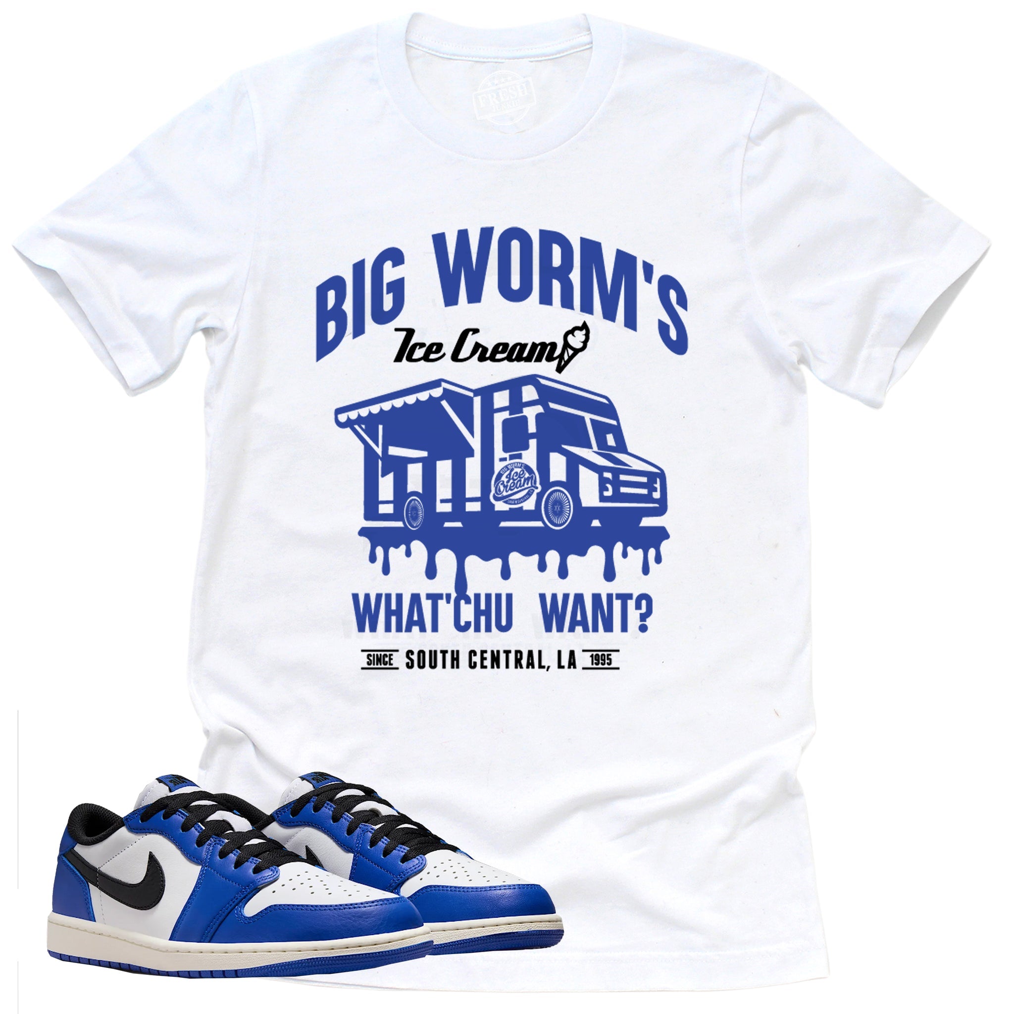 BW's Ice Cream Shop Shirt, Retro Air Jordan 1 Low Game Royal Shirt Match Sneaker ,CZ0790-140 T-Shirt, Sneaker Match Tee