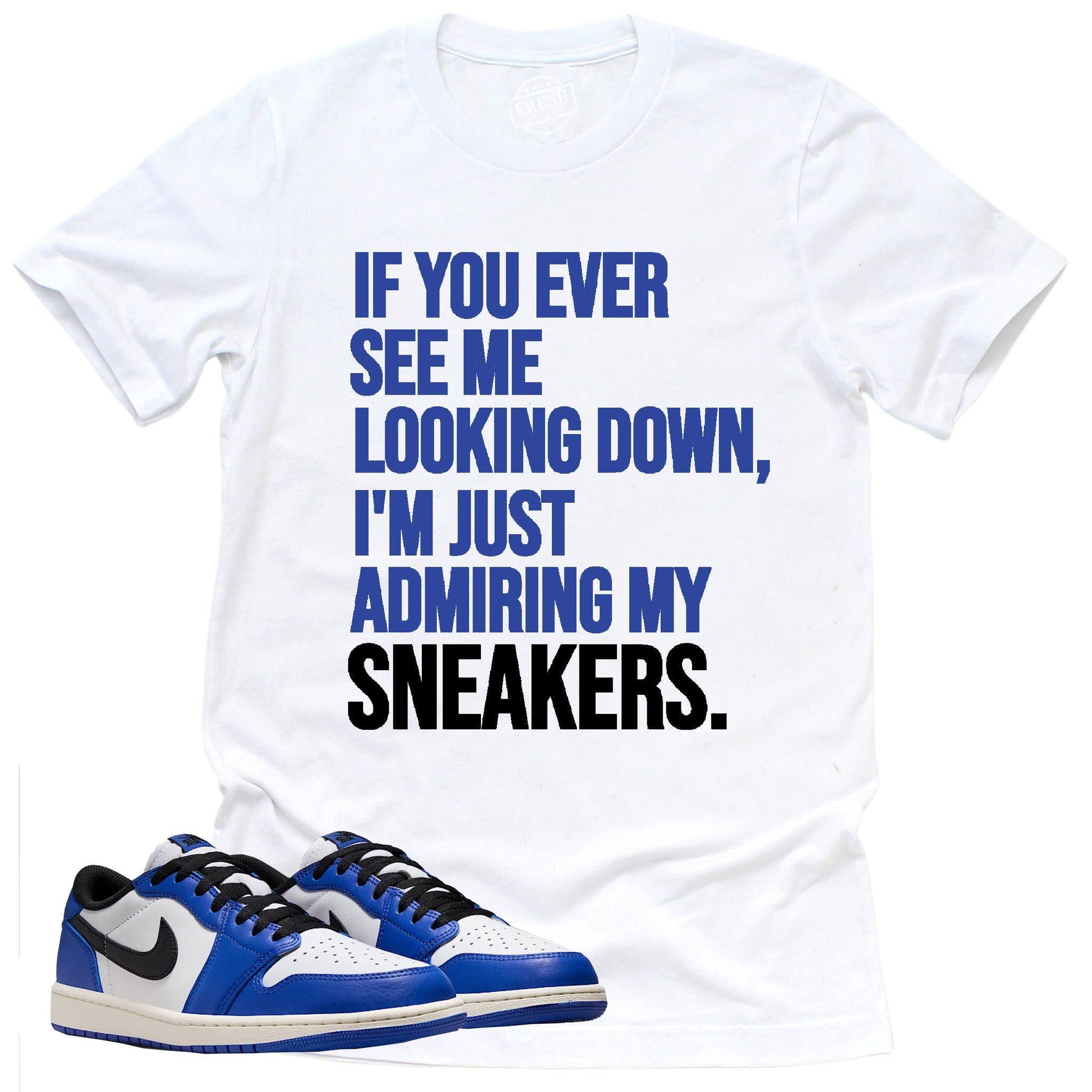 Admiring My Sneakers Shirt, Retro Air Jordan 1 Low Game Royal Shirt Match Sneaker ,CZ0790-140 T-Shirt, Sneaker Match Tee