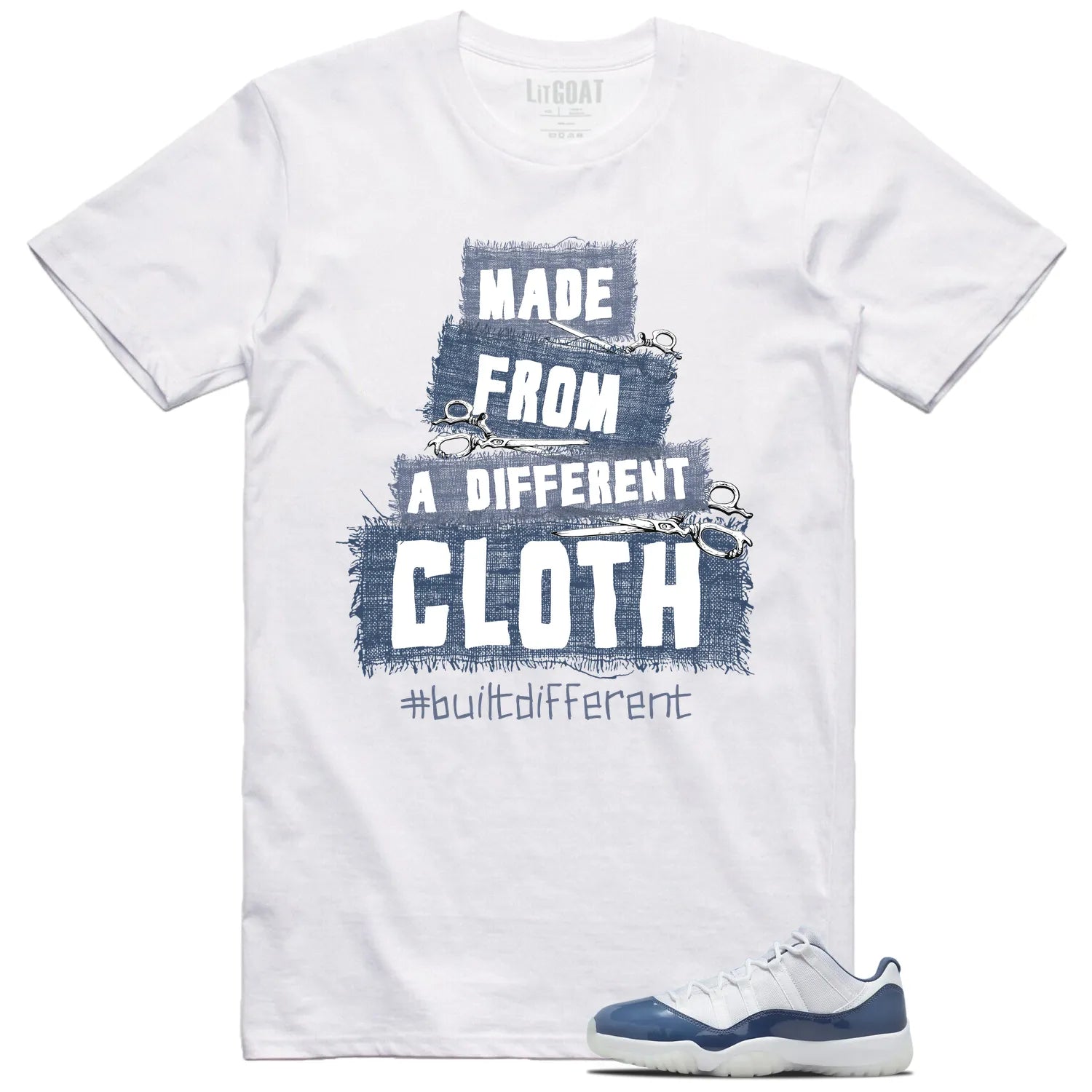 Built Different Shirt to Match Jordan 11 Diffused Blue FV5104-104 T-Shirt, Sneaker Match Tee