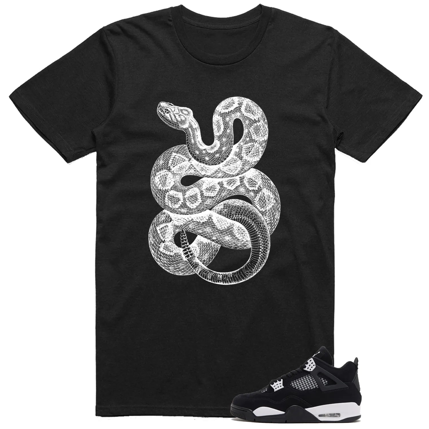 Python-Snake Shirt to Match Air Jordan 4 White Thunder FQ8138-001 T-Shirt, Sneaker Match Tee