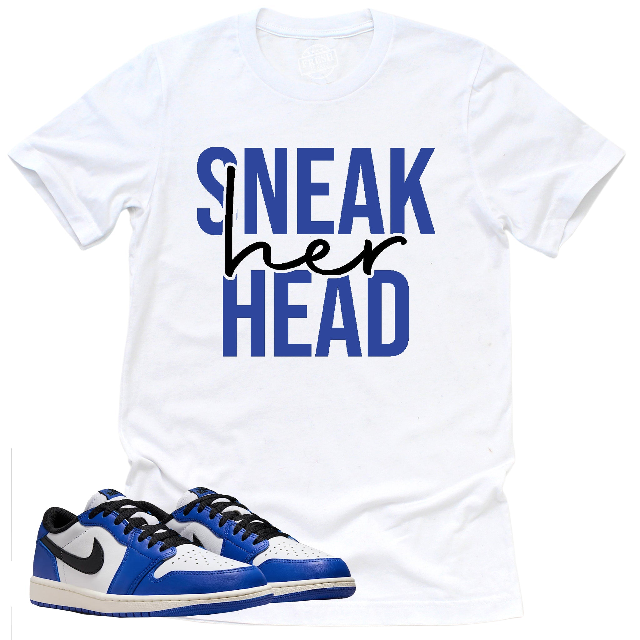 SneakHER Head Shirt, Retro Air Jordan 1 Low Game Royal Shirt Match Sneaker ,CZ0790-140 T-Shirt, Sneaker Match Tee