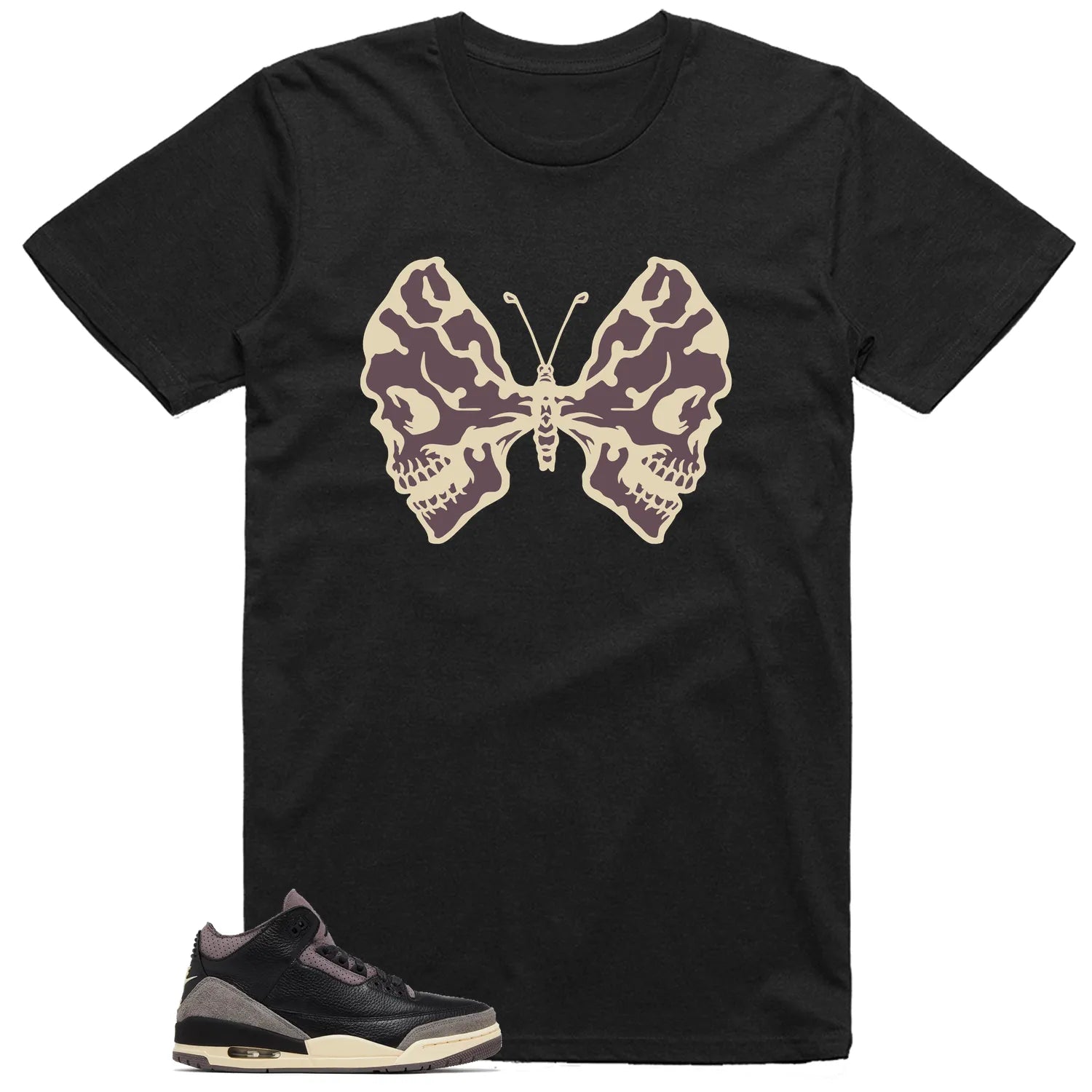 Butterfly Skulls Shirt to Match Air Jordan 3 While You Were Sleeping FZ4811-001 T-Shirt, Sneaker Match Tee