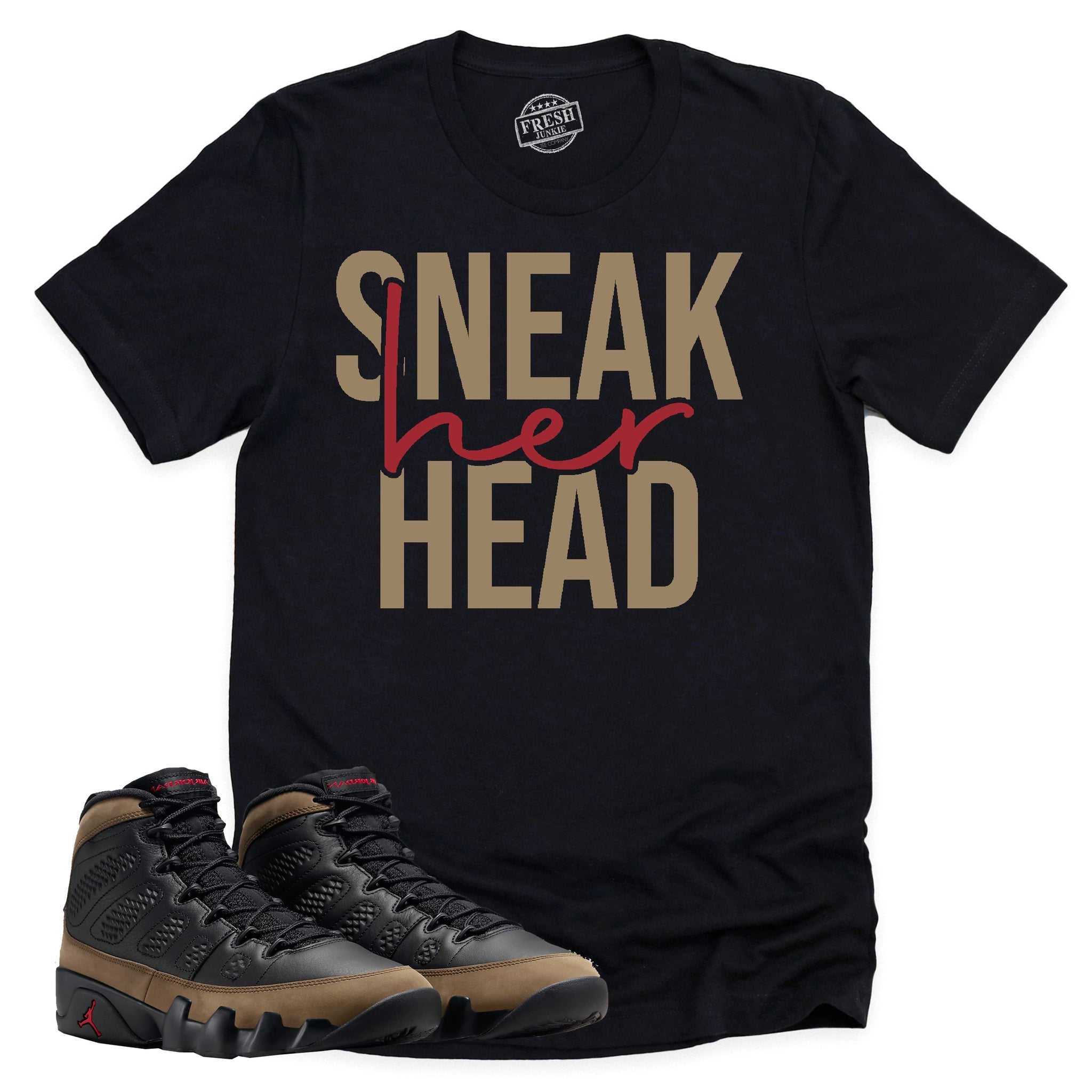 SneakHER Head Shirt, Retro Air Jordan 9 Olive Shirt Match Sneaker ,HV4794-030 T-Shirt, Sneaker Match Tee