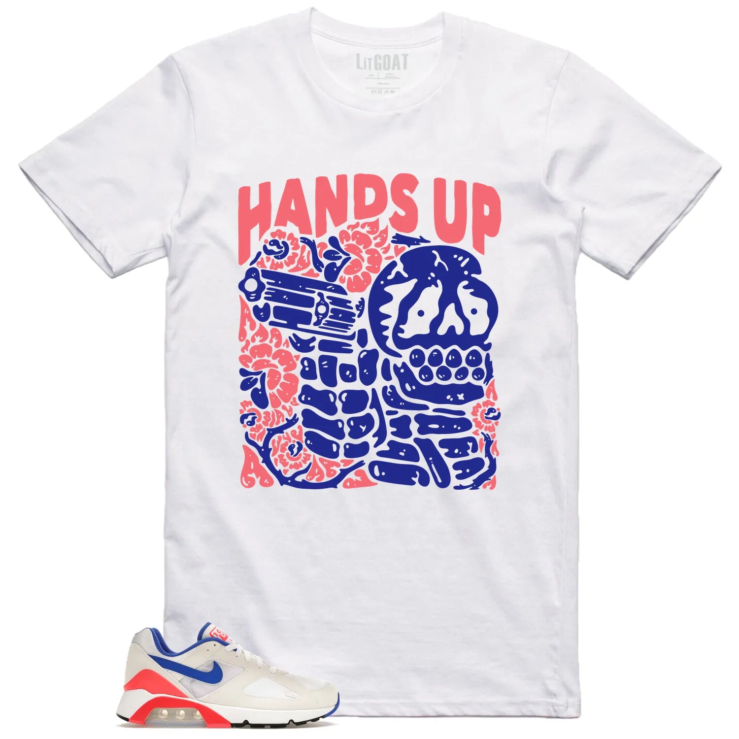 Hands Up Shirt to Match Air Max 180 Ultramarin 2024 FJ9259-100 T-Shirt, Sneaker Match Tee