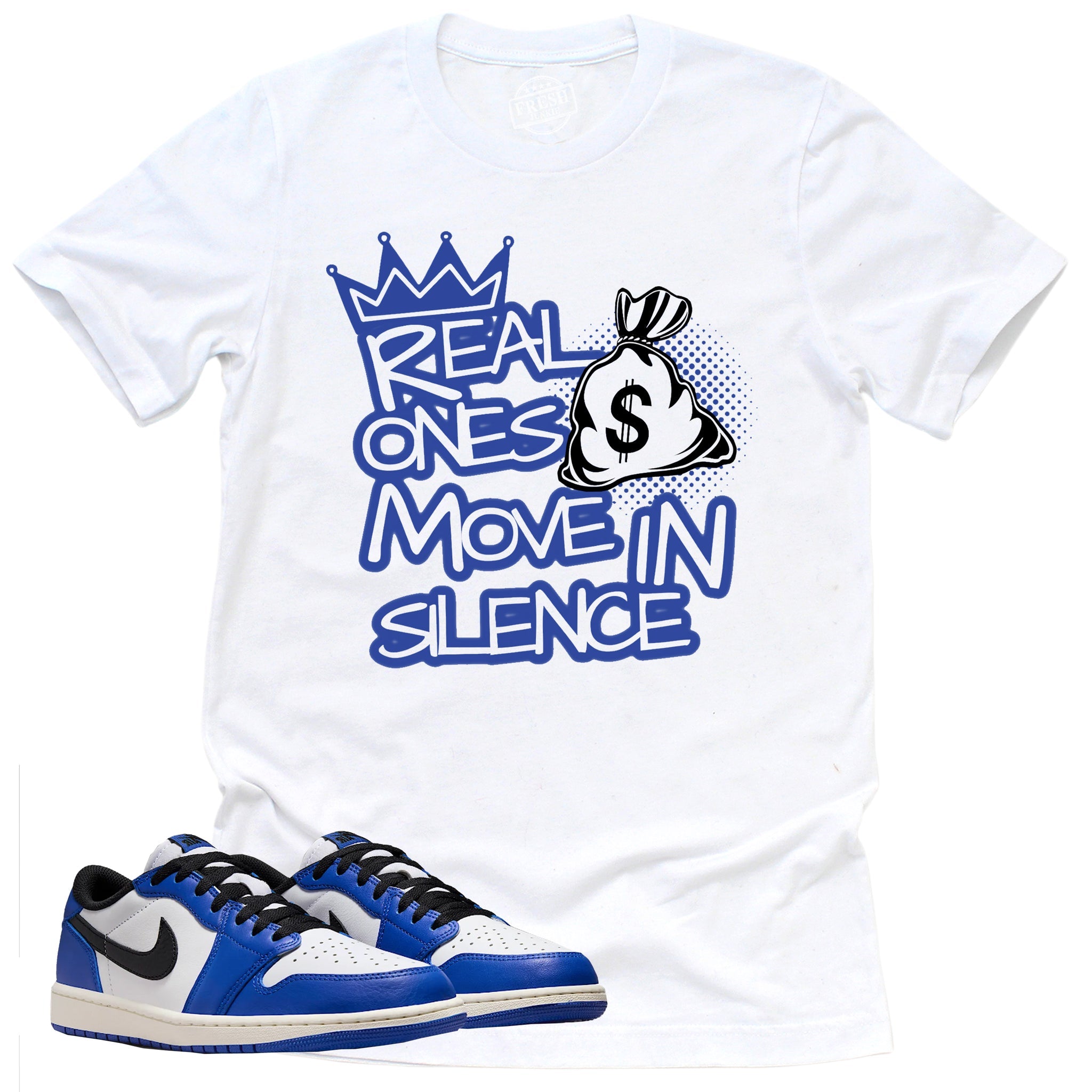 Real Ones Shirt, Retro Air Jordan 1 Low Game Royal Shirt Match Sneaker ,CZ0790-140 T-Shirt, Sneaker Match Tee