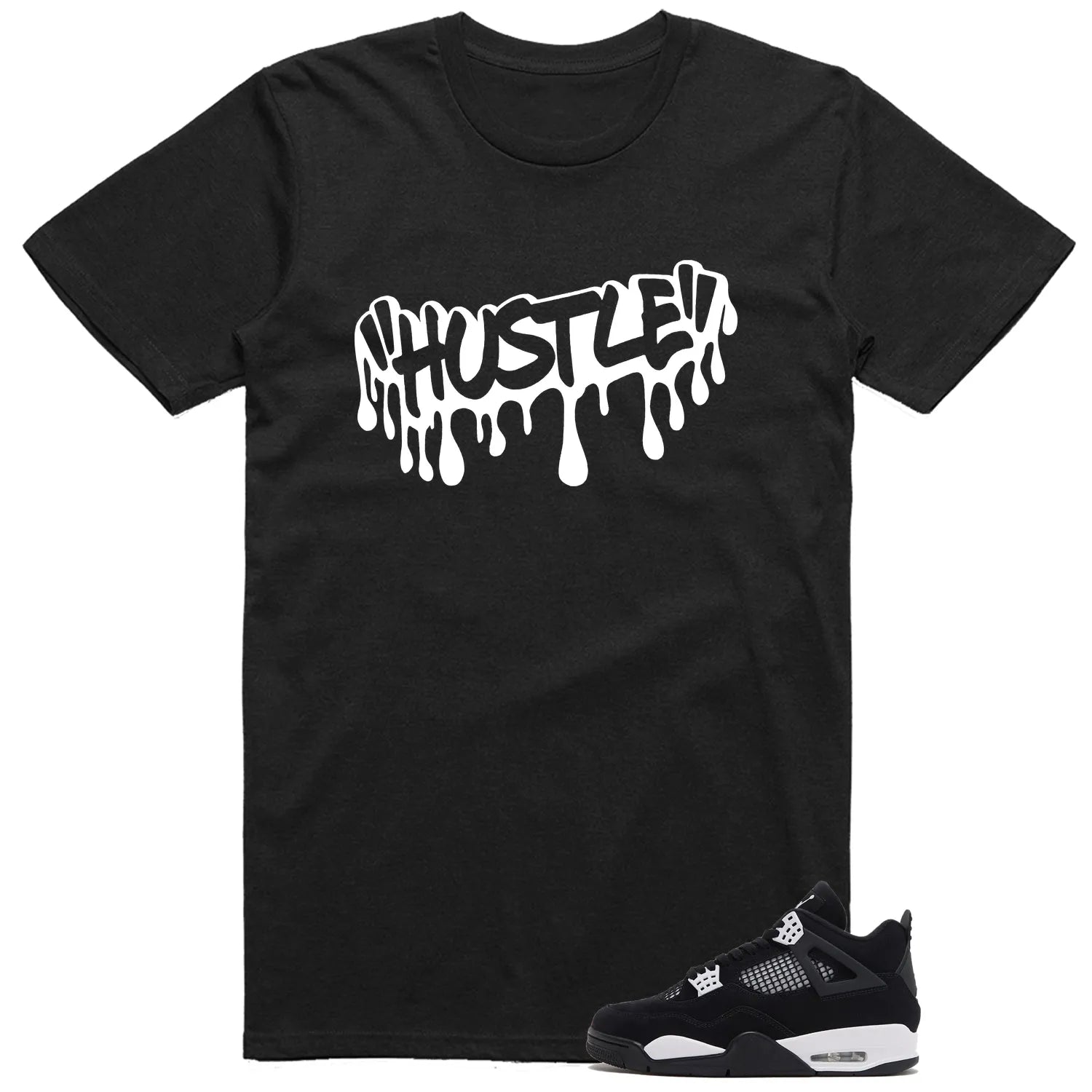 Hustle Shirt to Match Air Jordan 4 White Thunder FQ8138-001 T-Shirt, Sneaker Match Tee