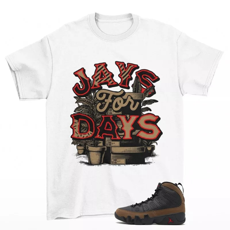 Stacked Sneaker Shirt White to Match Jordan 9 Retro Olive HV4794-030 T-Shirt, Sneaker Match Tee