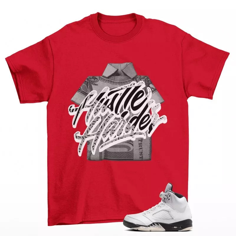 Hustle Shirt Red to Match Jordan 5 Retro Reverse Metallic DD0587-110 T-Shirt, Sneaker Match Tee