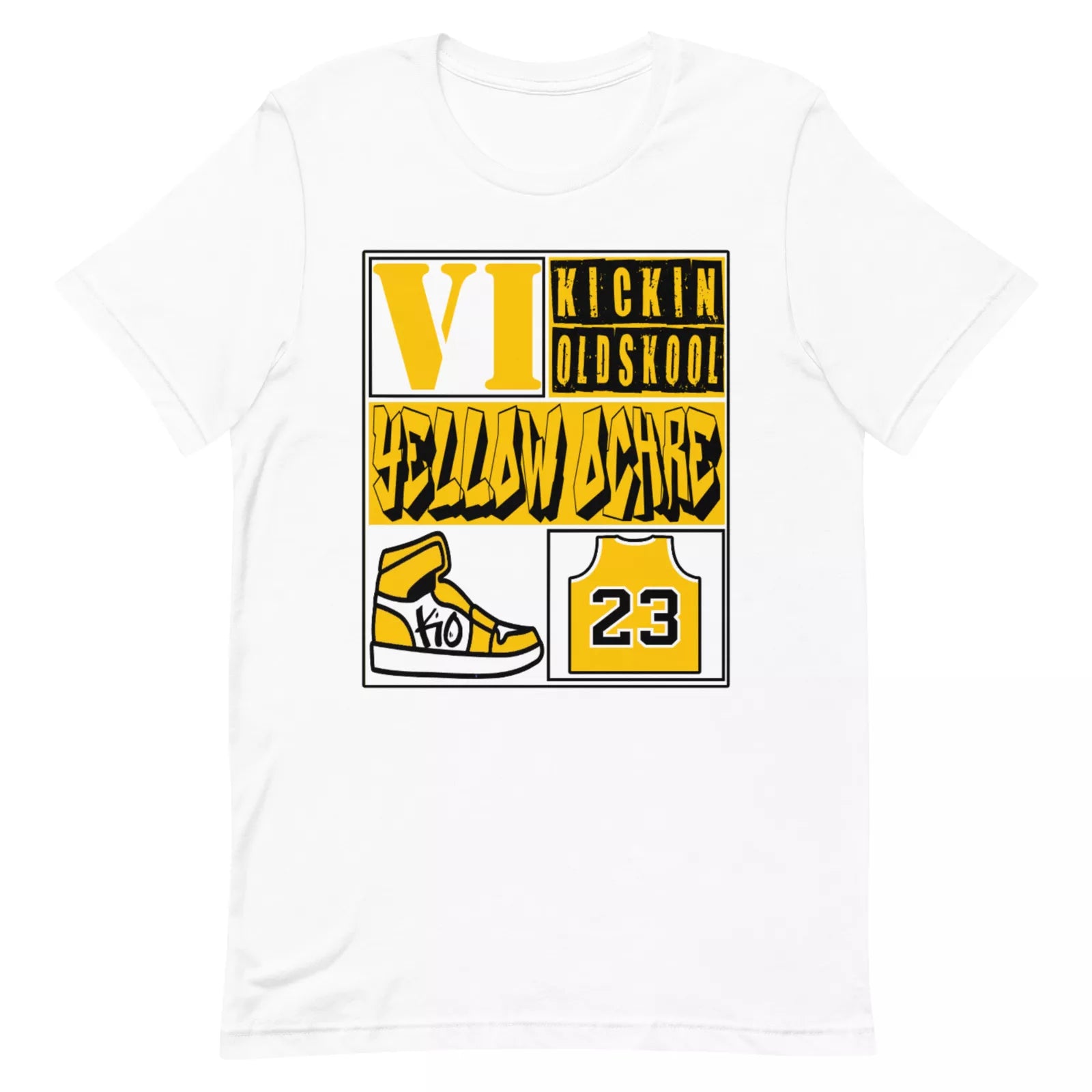 Shirt to Match Jordan Retro 6 Yellow Ochre - Sneaker 23 Graphic Sneaker Tee CT8529-170 T-Shirt, Sneaker Match Tee