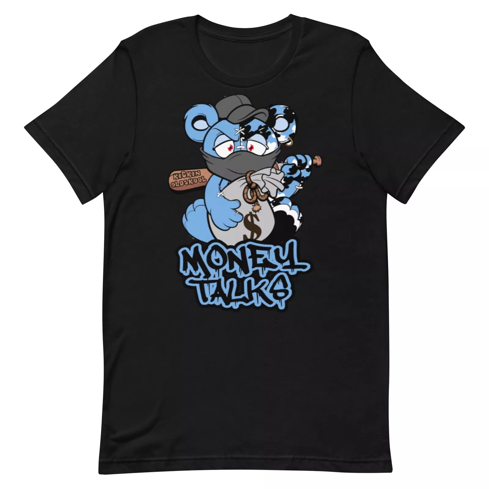 Shirt to Match Jordan 4 Retro University Blue - Money Talks Camo Bear Sneaker Tee CT8527-400 T-Shirt, Sneaker Match Tee